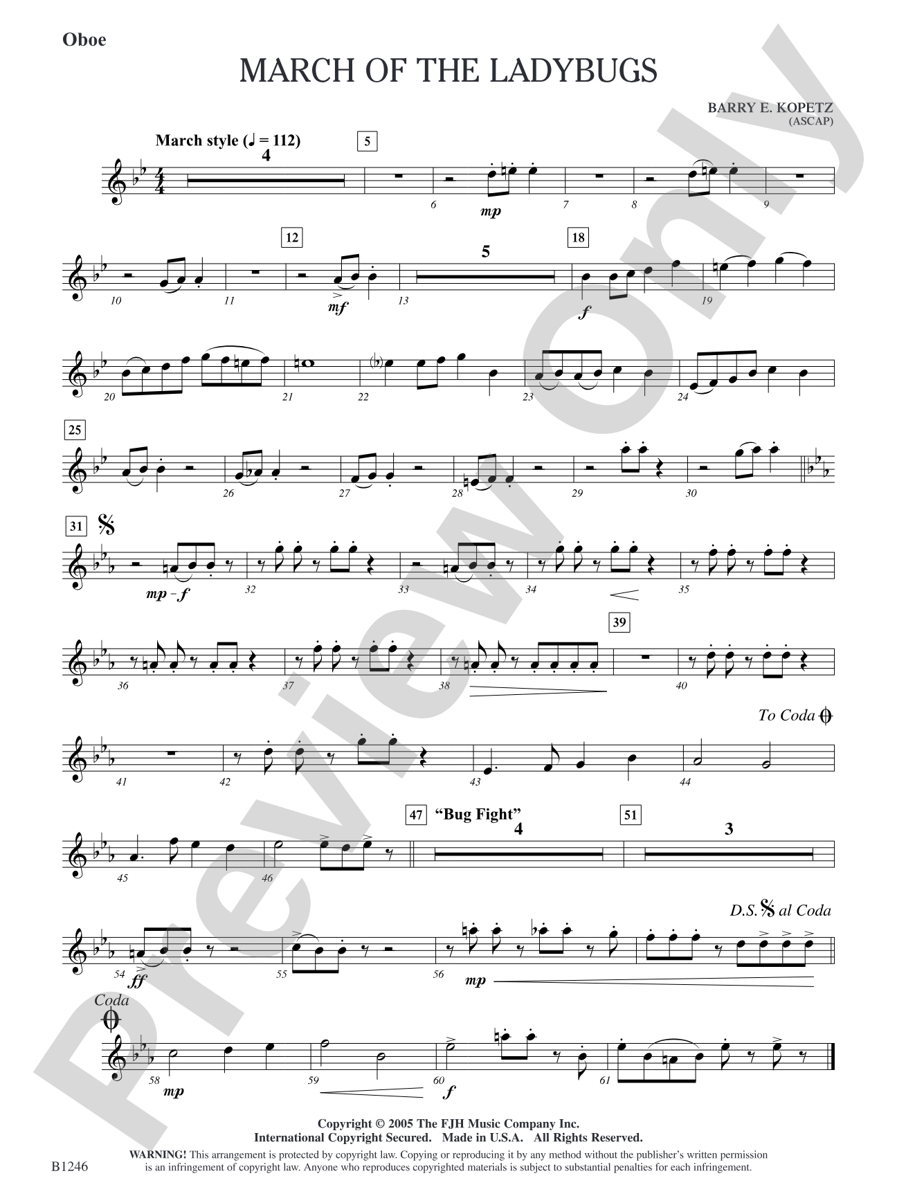 March of the Ladybugs: Oboe