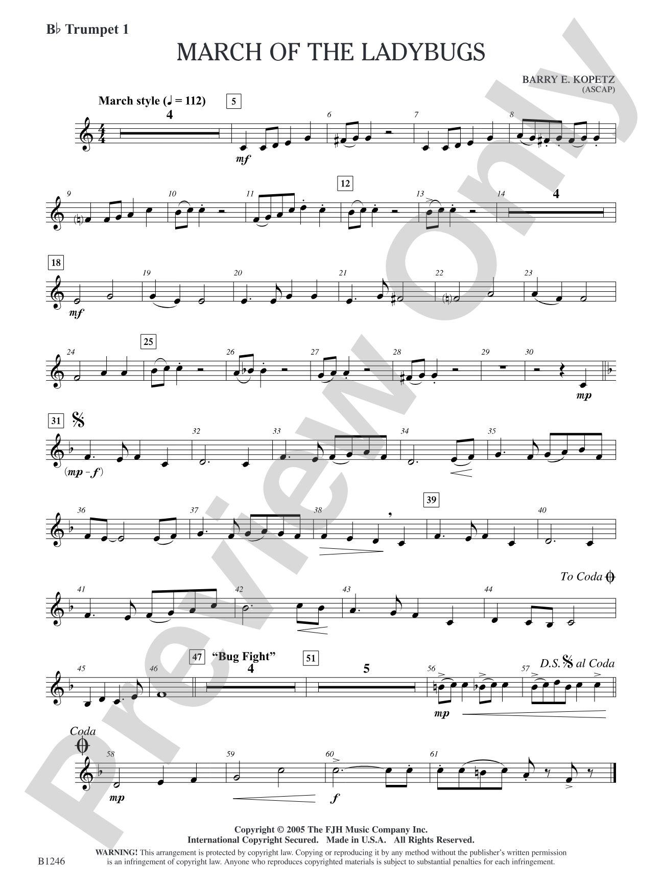 March of the Ladybugs: B-flat Trumpet 1