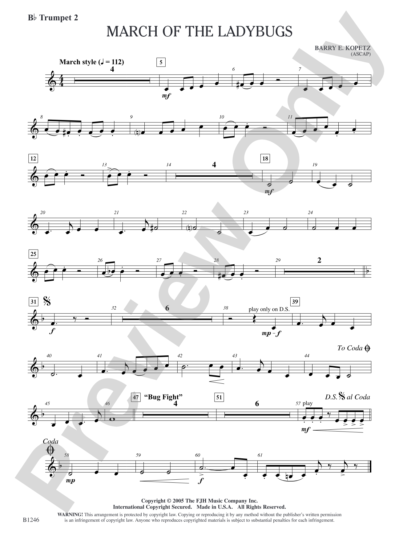 March of the Ladybugs: B-flat Trumpet 2