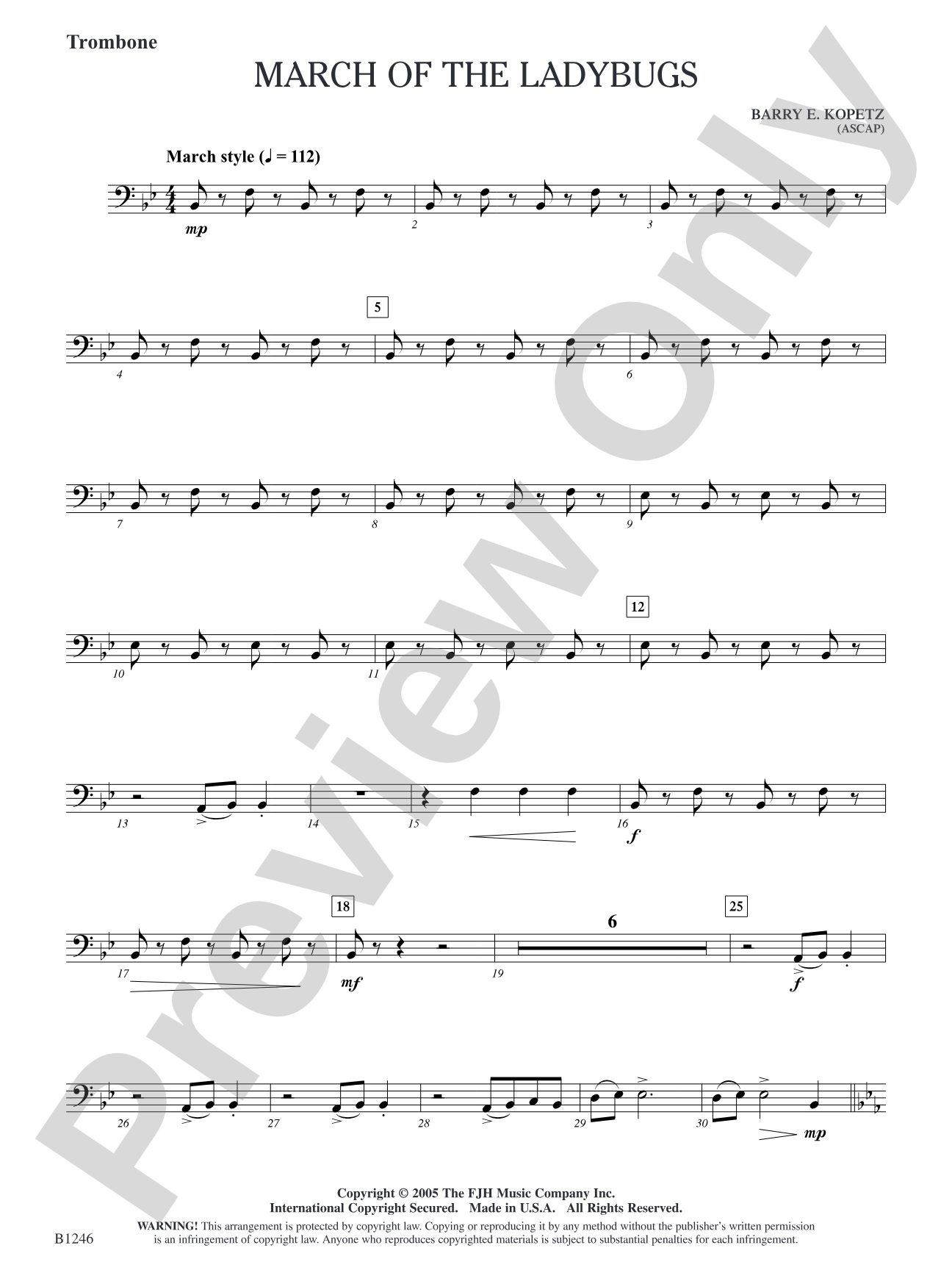 March of the Ladybugs: Trombone
