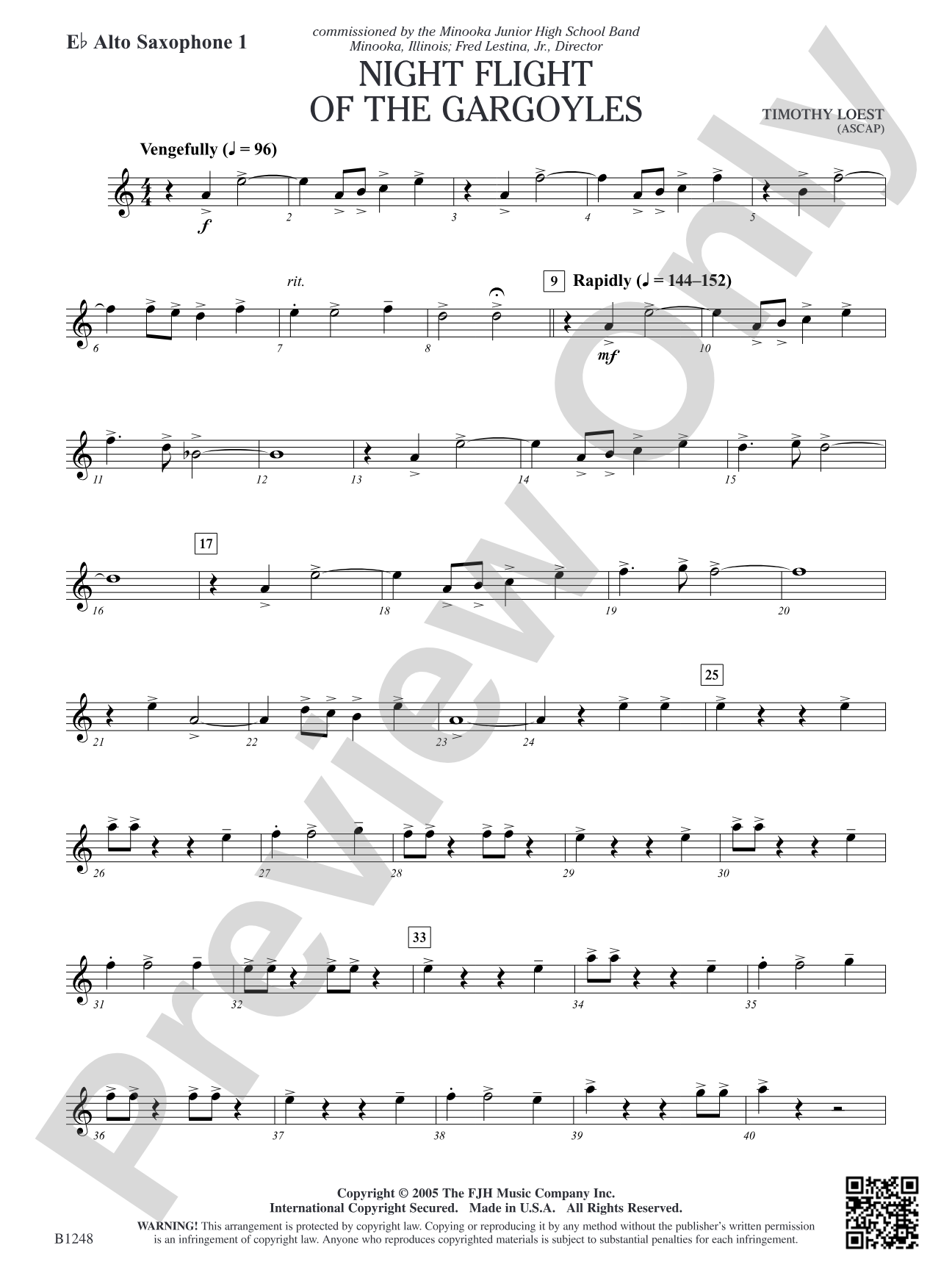 Night Flight of the Gargoyles: E-flat Alto Saxophone 1