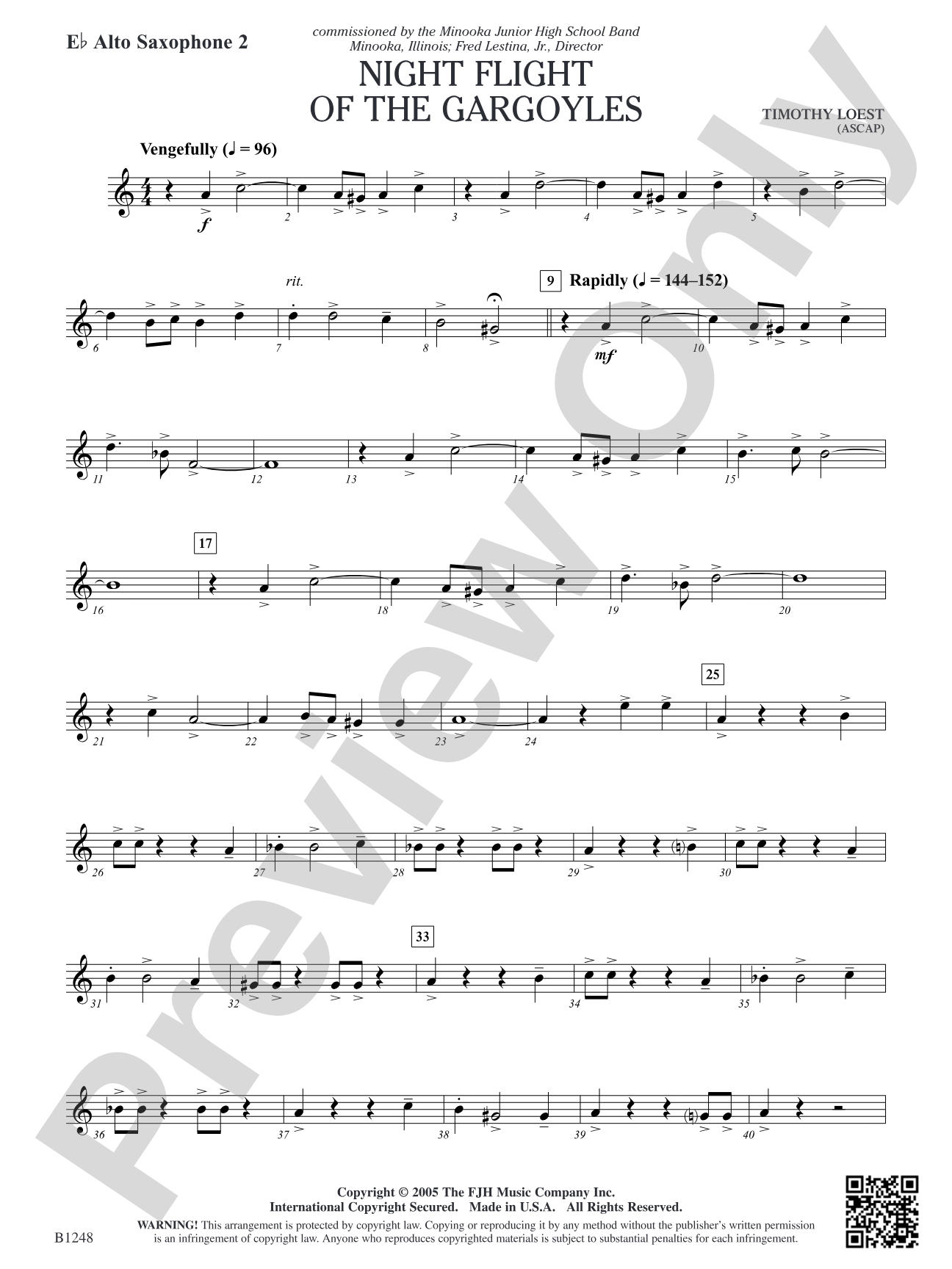 Night Flight of the Gargoyles: E-flat Alto Saxophone 2