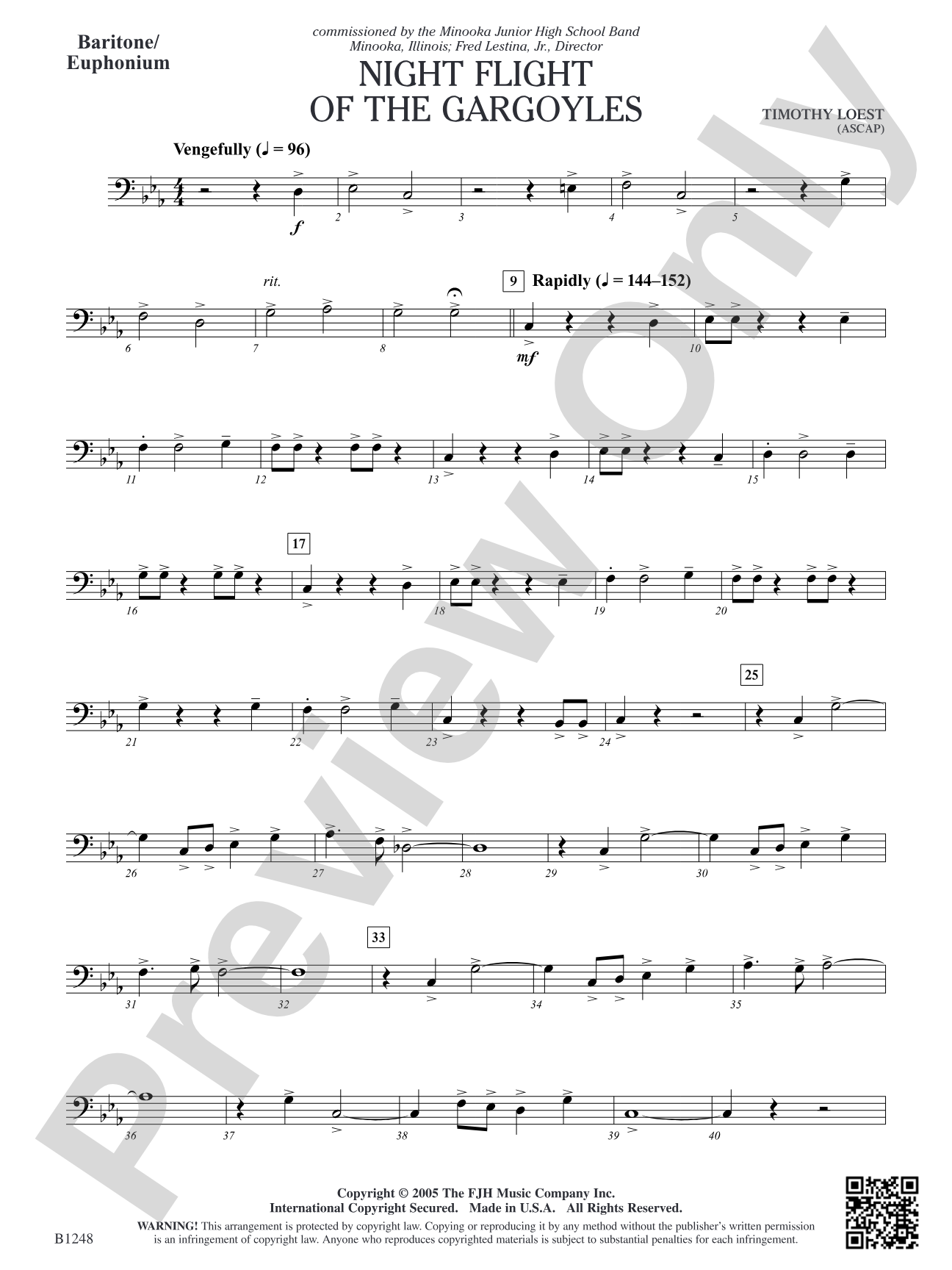 Night Flight of the Gargoyles: Baritone/Euphonium