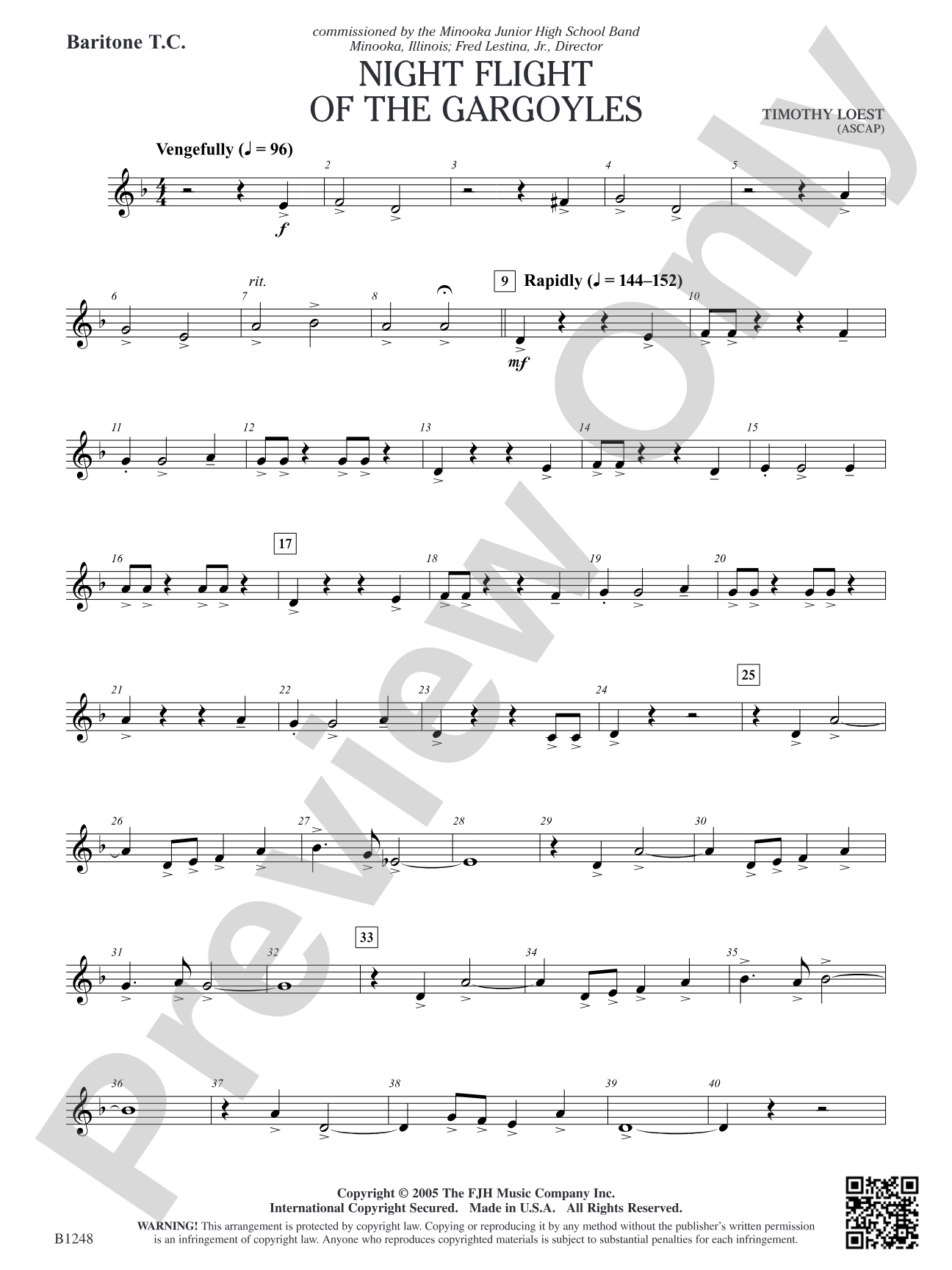 Night Flight of the Gargoyles: Baritone T.C.