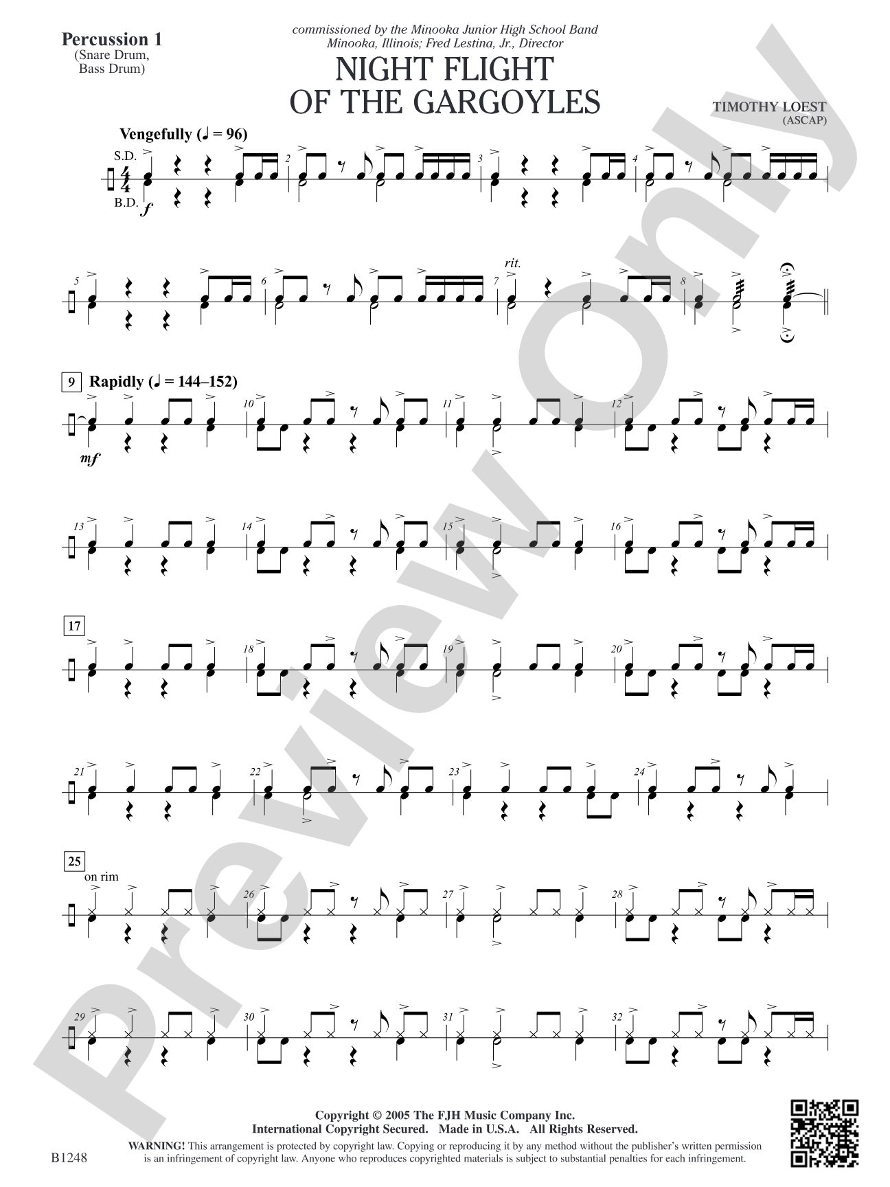 Night Flight of the Gargoyles: Percussion 1