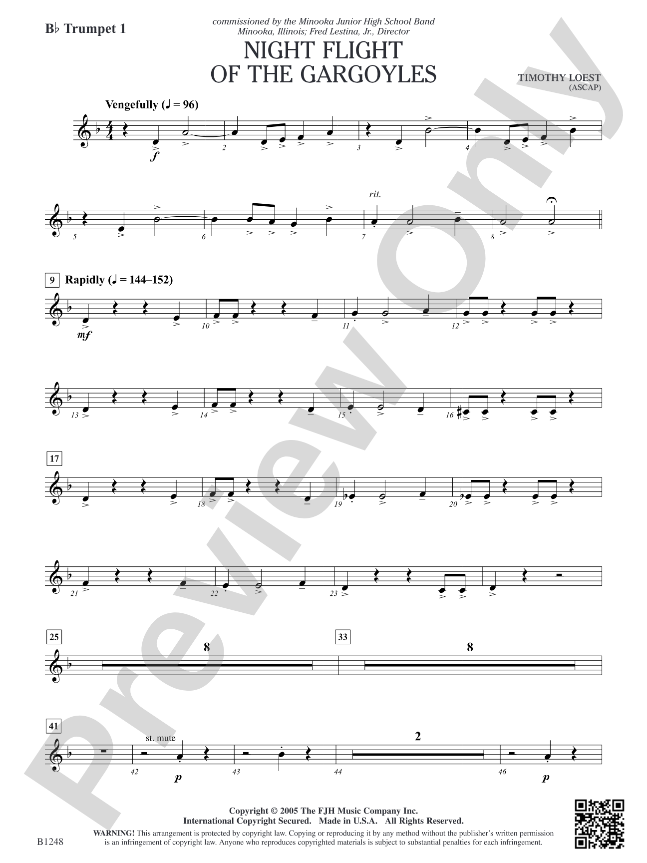 Night Flight of the Gargoyles: B-flat Trumpet 1