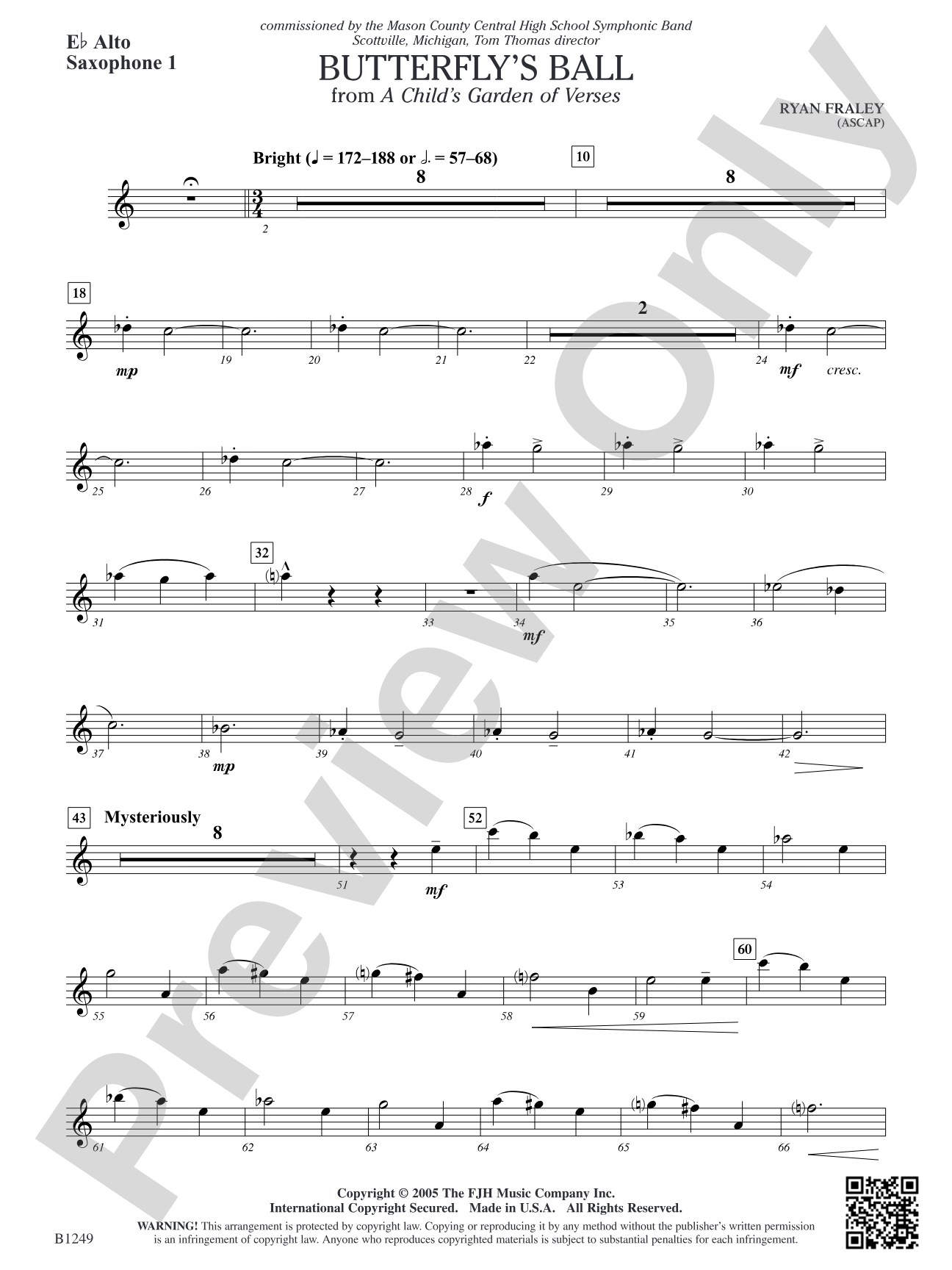 Butterfly's Ball (from A Child's Garden of Verses): E-flat Alto Saxophone 1