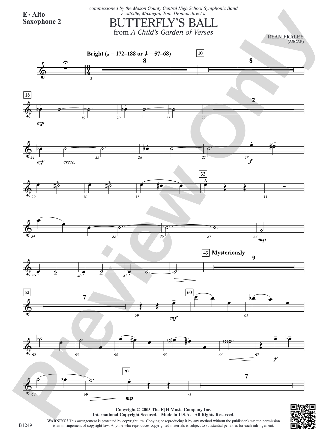 Butterfly's Ball (from A Child's Garden of Verses): E-flat Alto Saxophone 2