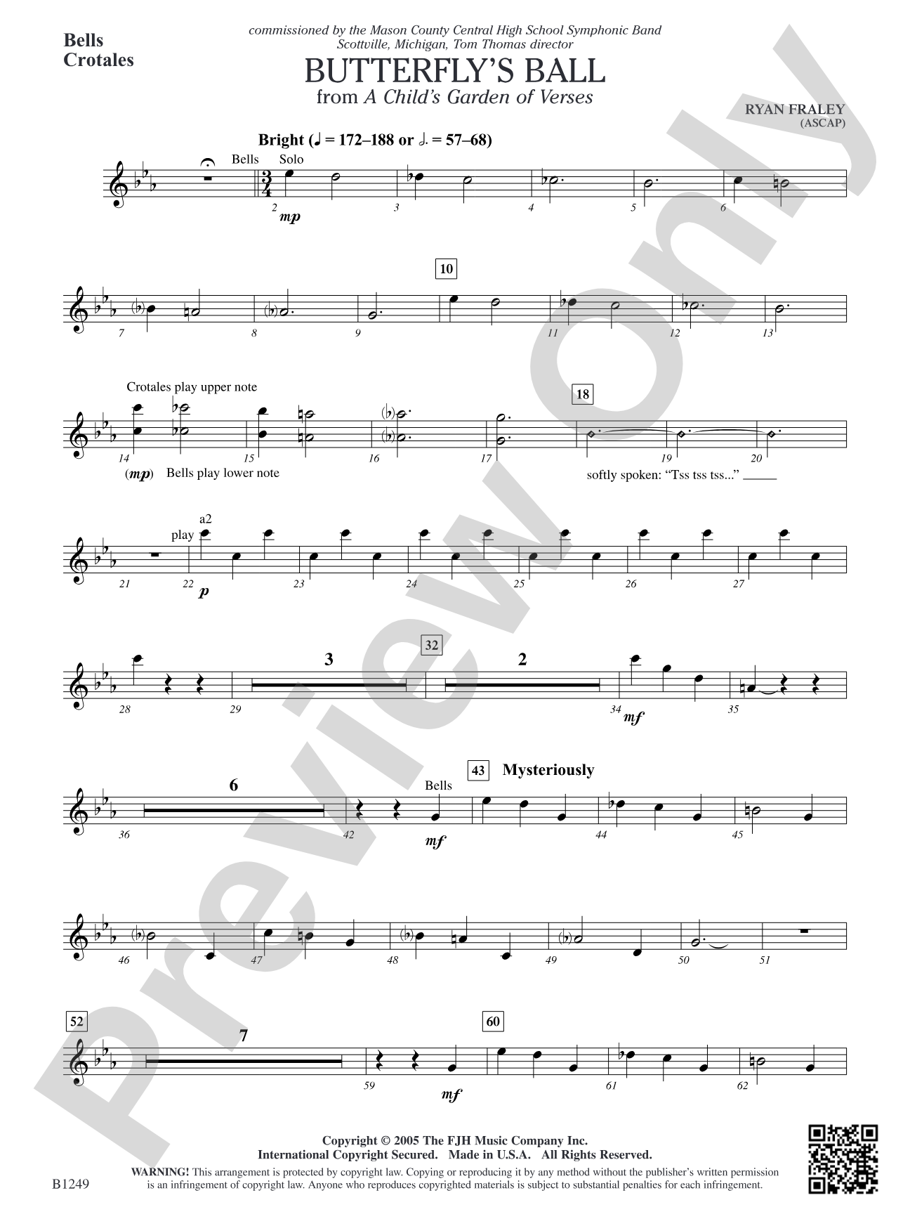 Butterfly's Ball (from A Child's Garden of Verses): Bells / Crotales