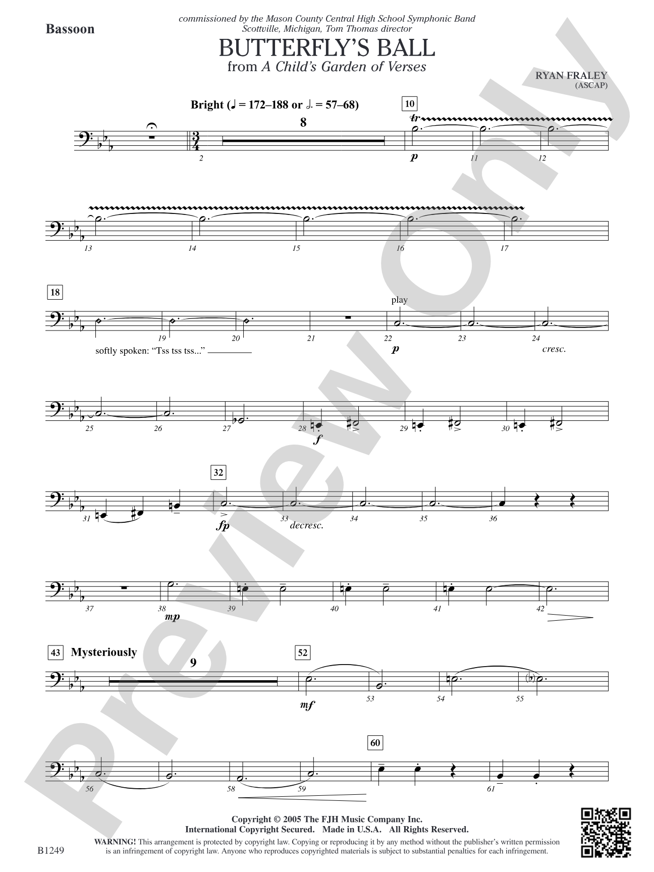 Butterfly's Ball (from A Child's Garden of Verses): Bassoon