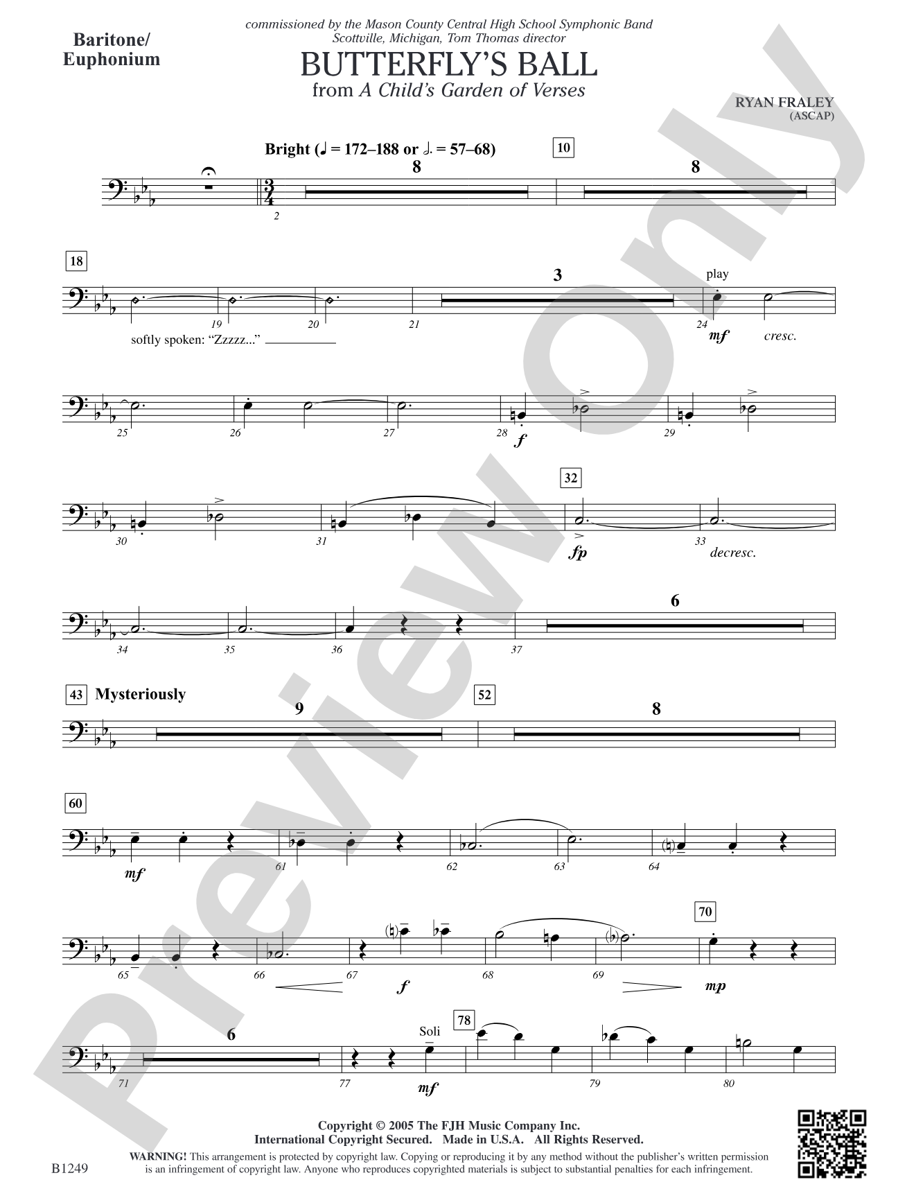 Butterfly's Ball (from A Child's Garden of Verses): Baritone/Euphonium