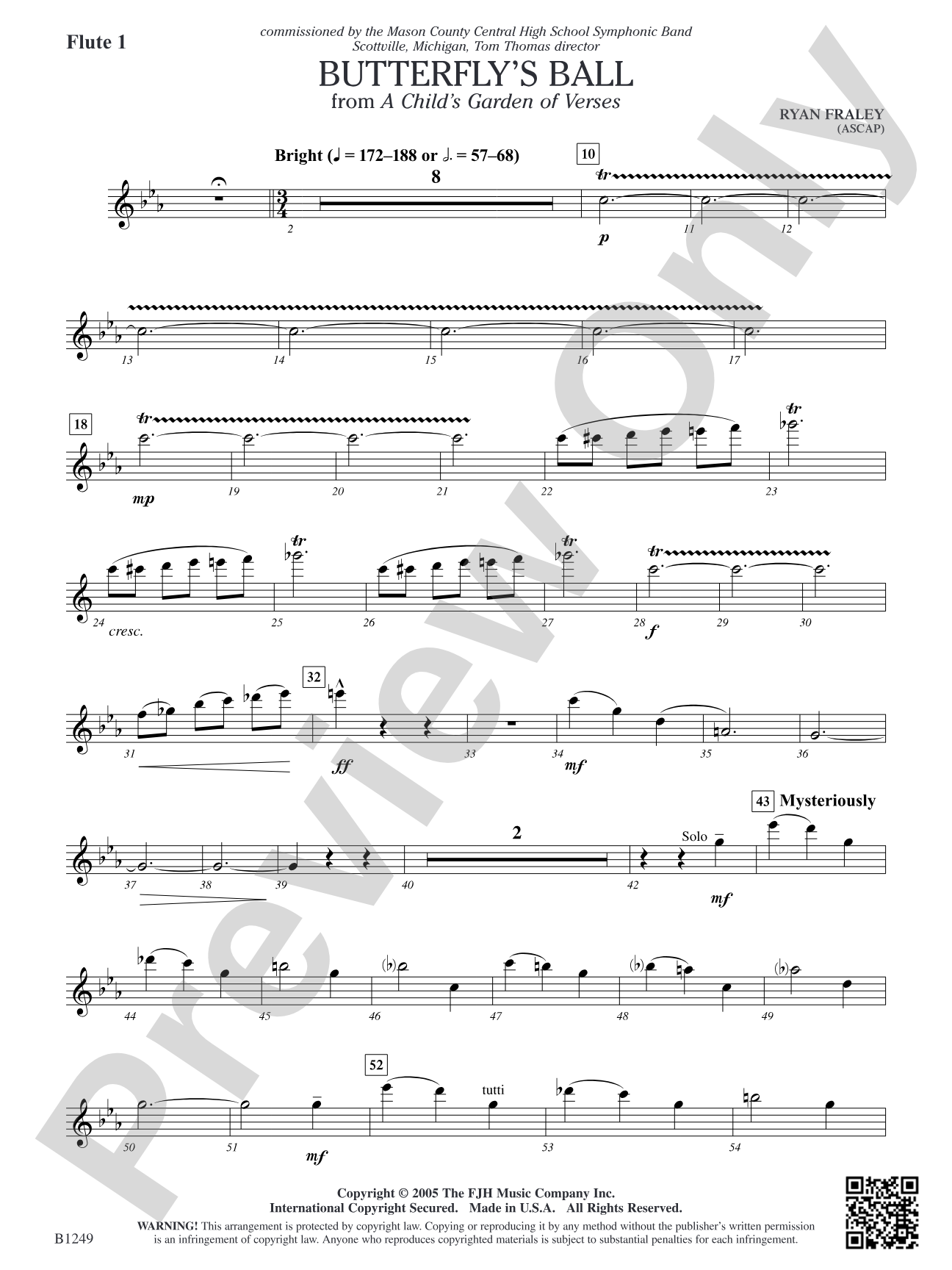 Butterfly's Ball (from A Child's Garden of Verses): Flute 1