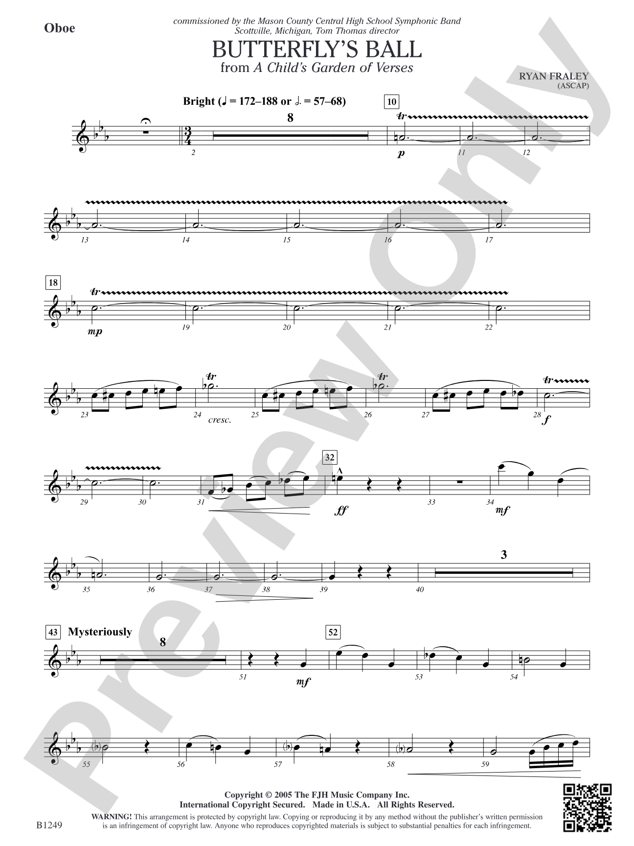 Butterfly's Ball (from A Child's Garden of Verses): Oboe