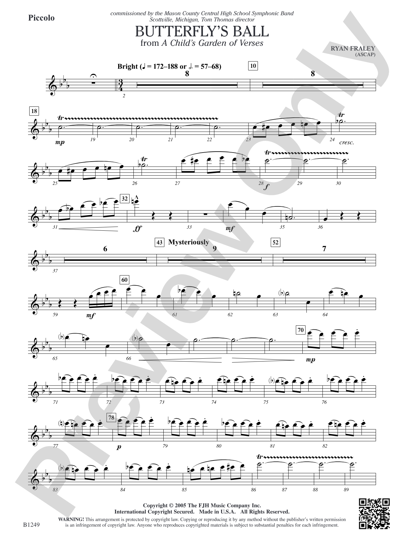 Butterfly's Ball (from A Child's Garden of Verses): Piccolo