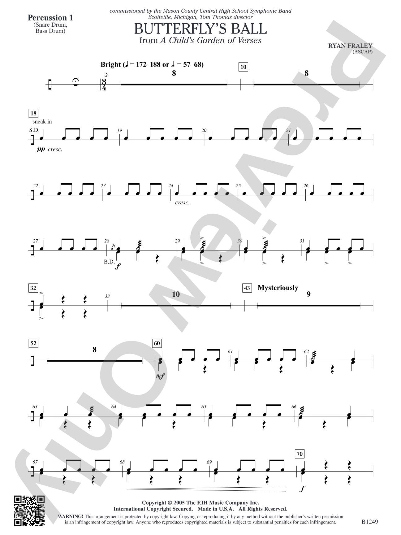 Butterfly's Ball (from A Child's Garden of Verses): Percussion 1