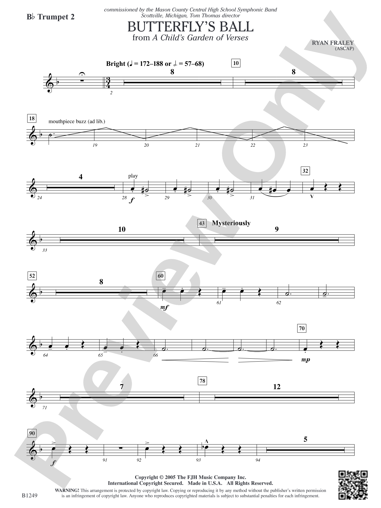 Butterfly's Ball (from A Child's Garden of Verses): B-flat Trumpet 2