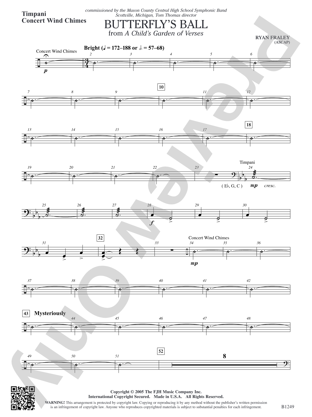 Butterfly's Ball (from A Child's Garden of Verses): Timpani / Concert Wind Chimes
