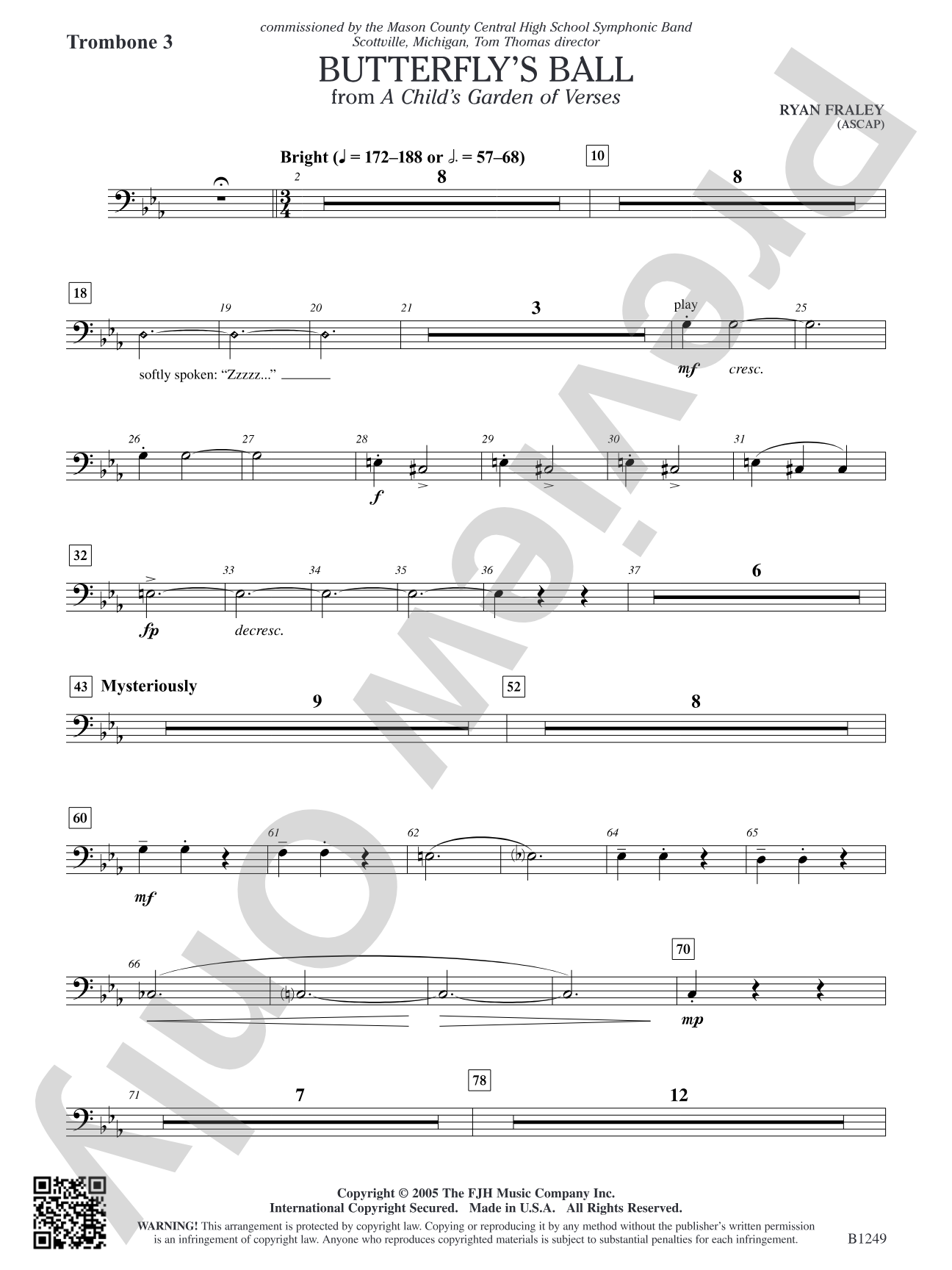 Butterfly's Ball (from A Child's Garden of Verses): Trombone 3