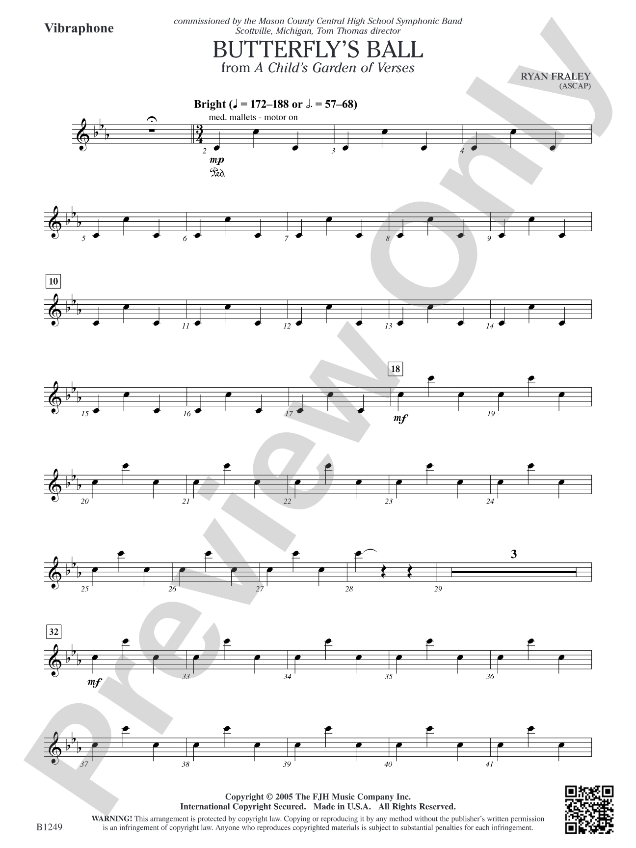 Butterfly's Ball (from A Child's Garden of Verses): Vibraphone