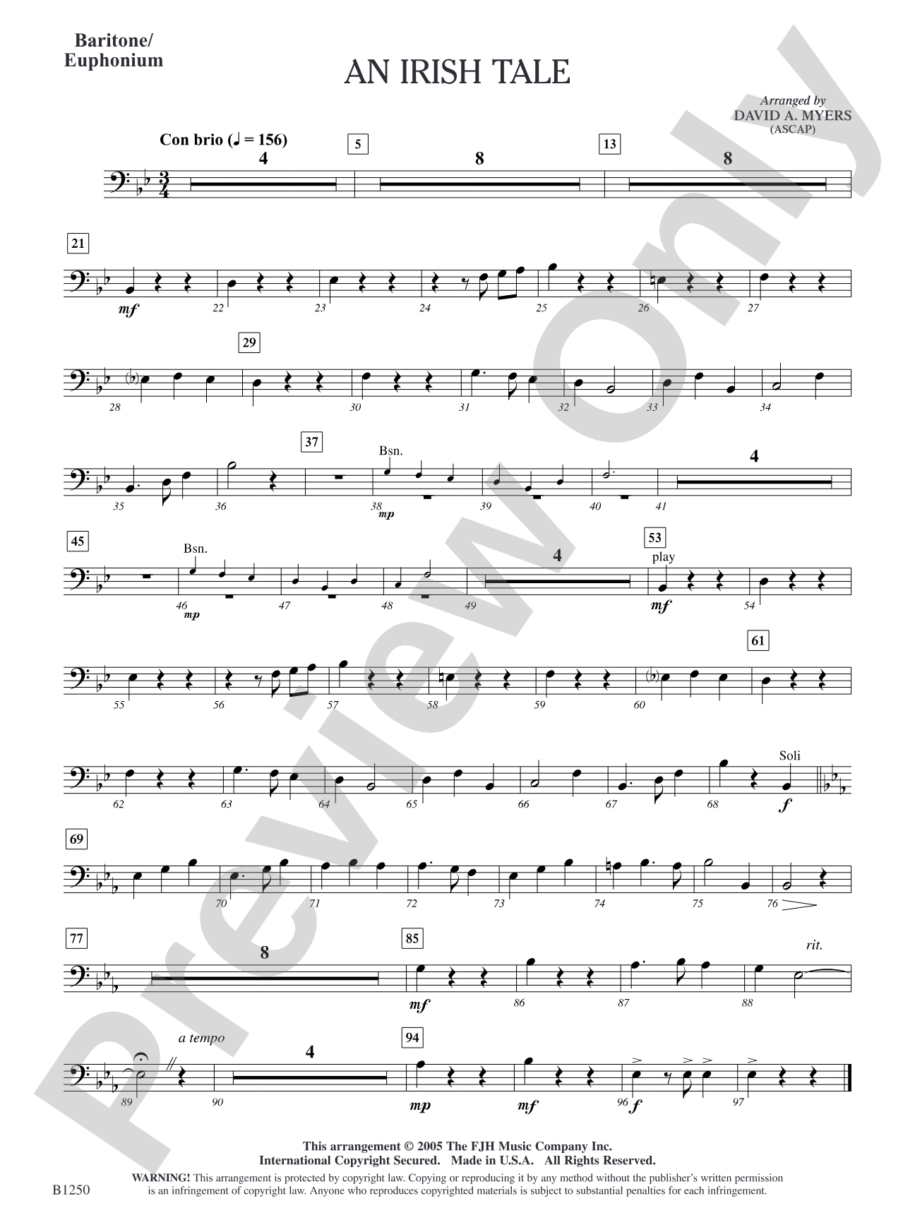 An Irish Tale: Baritone/Euphonium