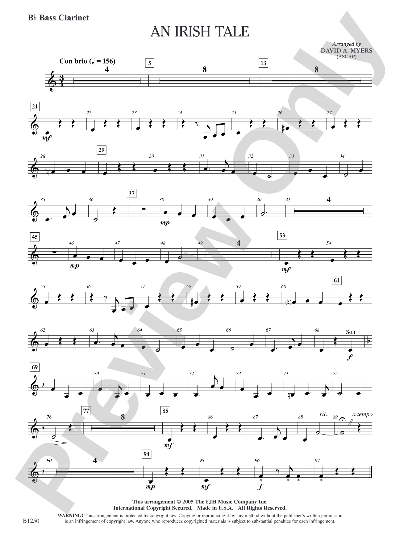 An Irish Tale: B-flat Bass Clarinet