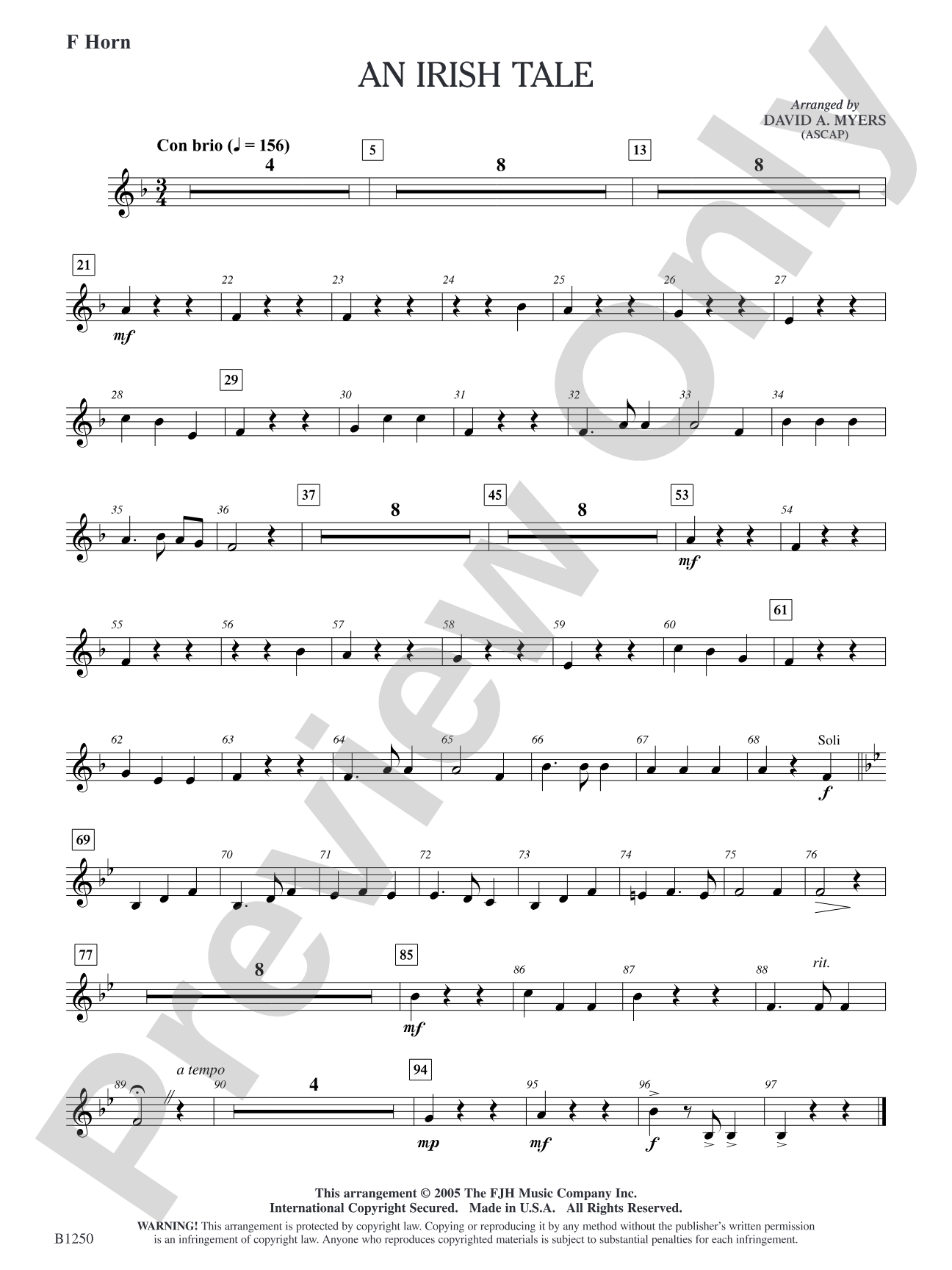 An Irish Tale: F Horn