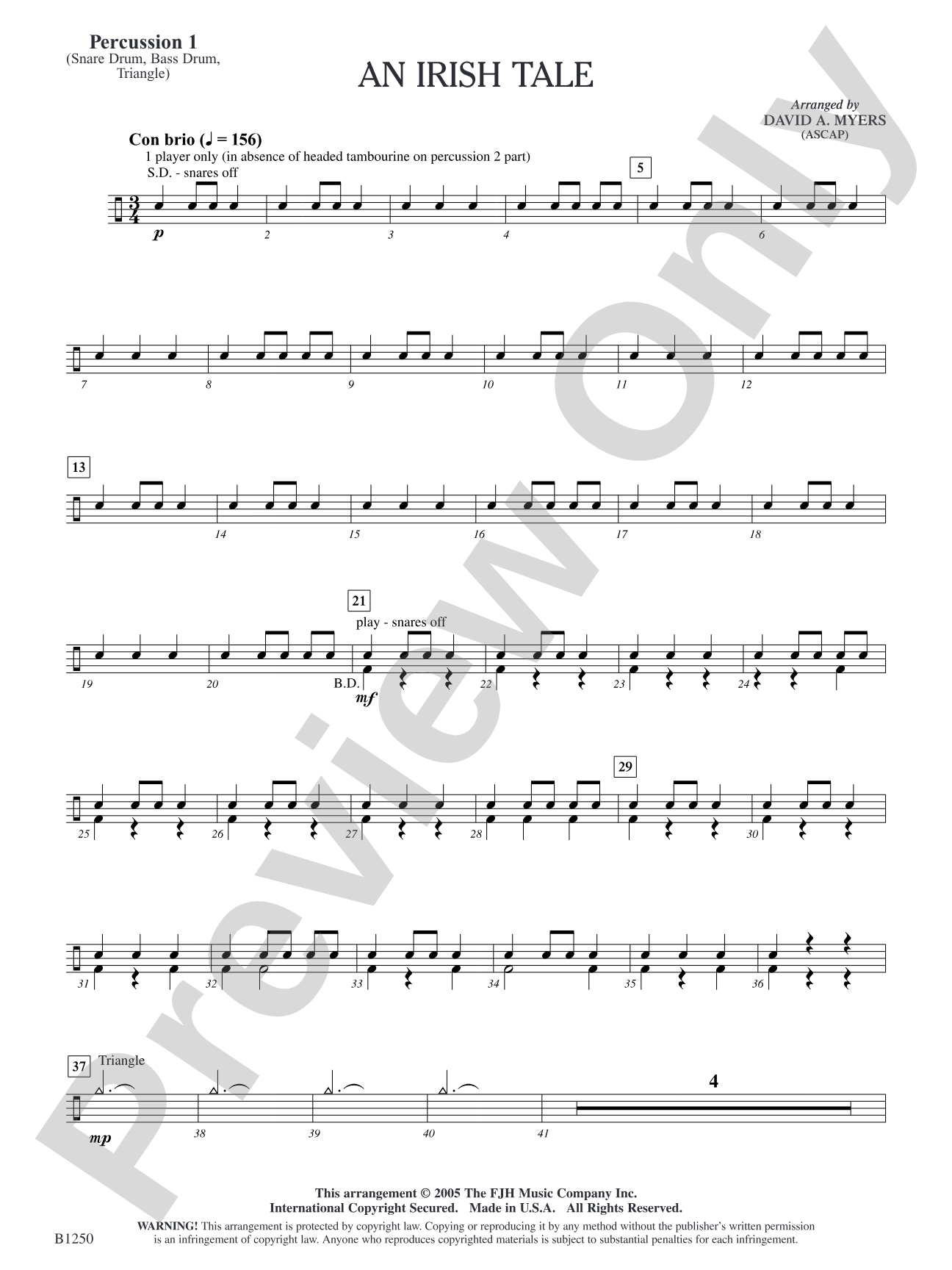 An Irish Tale: Percussion 1