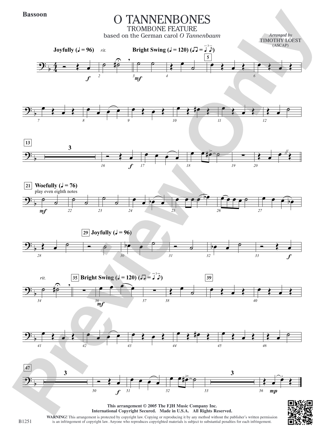 O Tannenbones (Trombone Feature): Bassoon