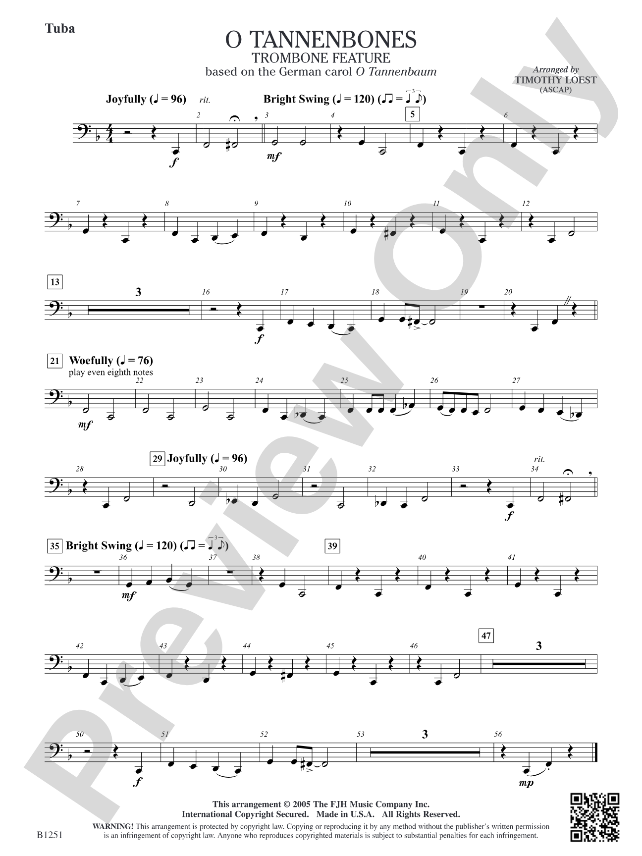 O Tannenbones (Trombone Feature): Tuba