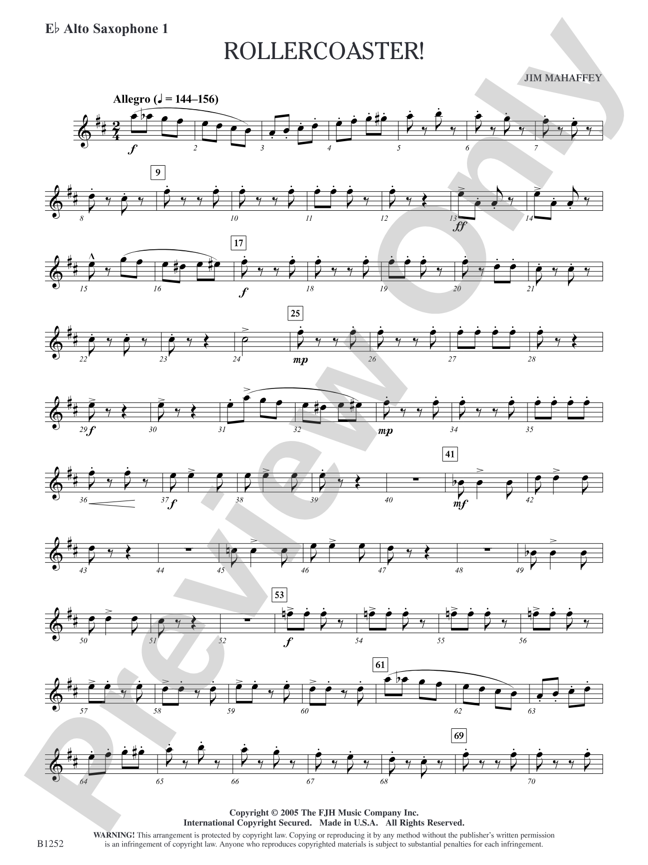 Rollercoaster!: E-flat Alto Saxophone 1