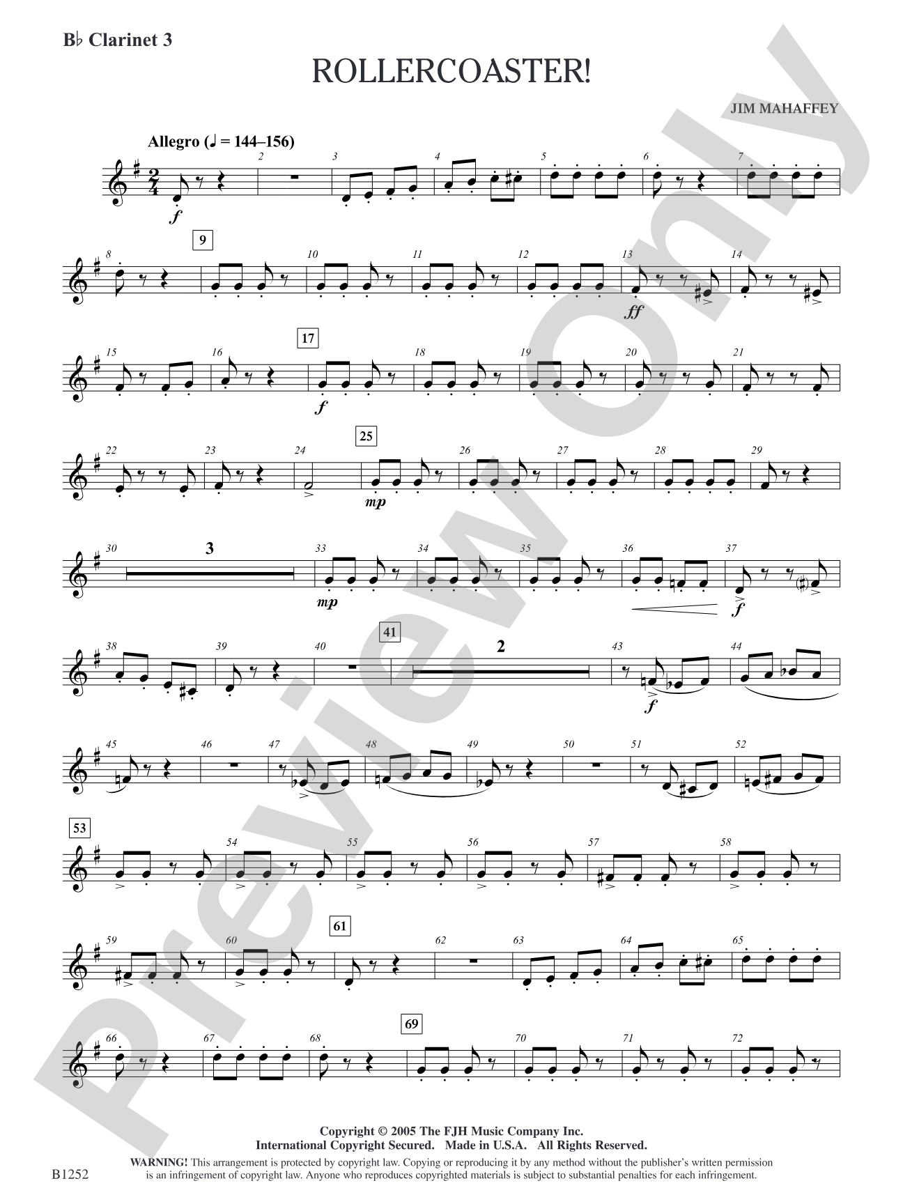 Rollercoaster!: B-flat Clarinet 3