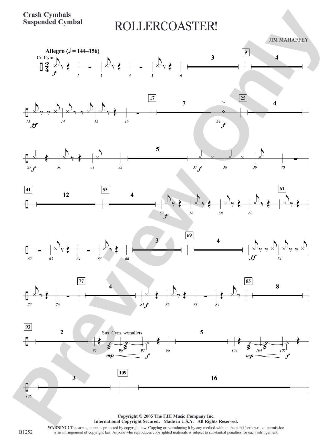 Rollercoaster!: Crash Cymbals / Suspended Cymbal