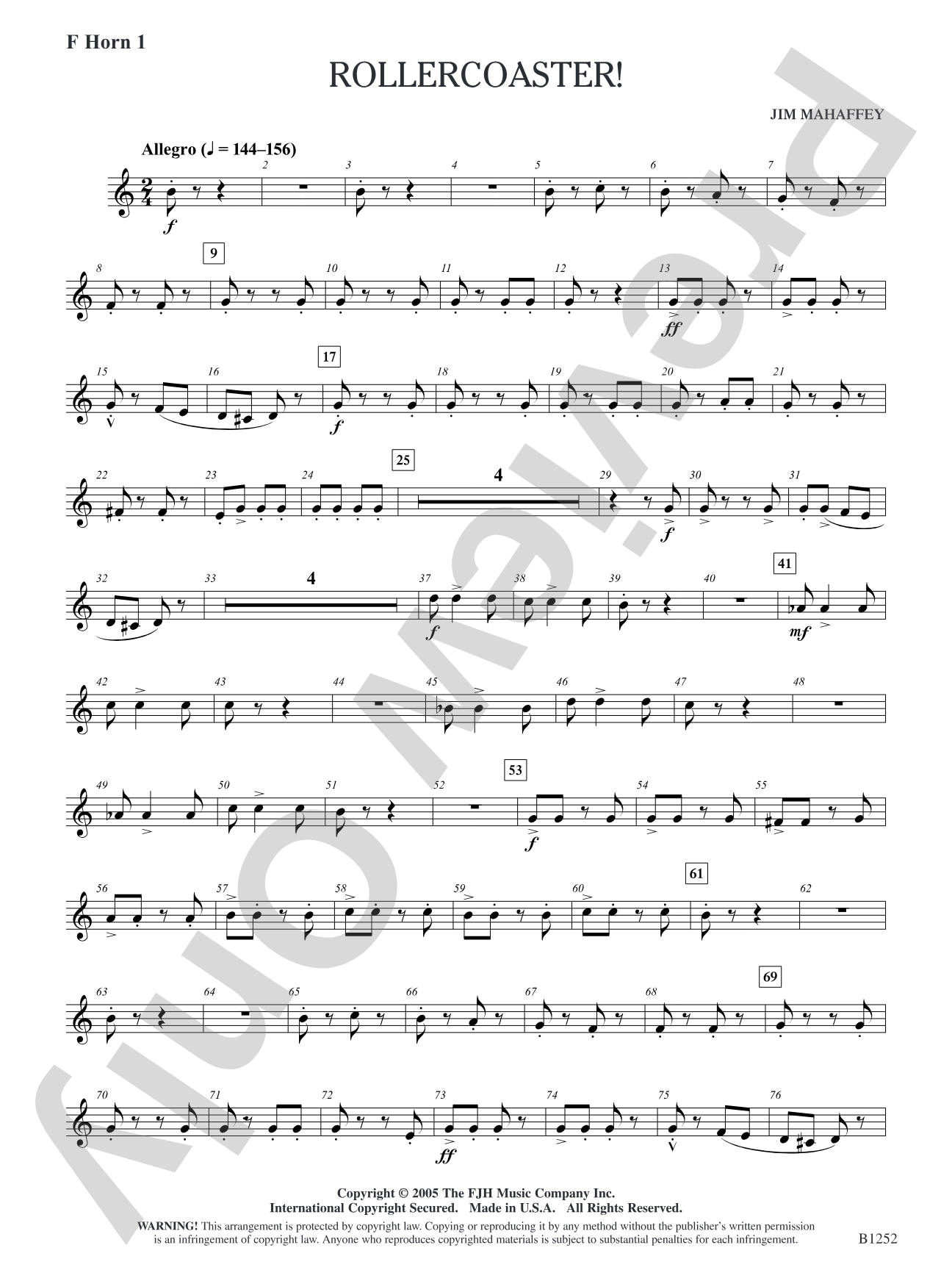 Rollercoaster!: F Horn 1