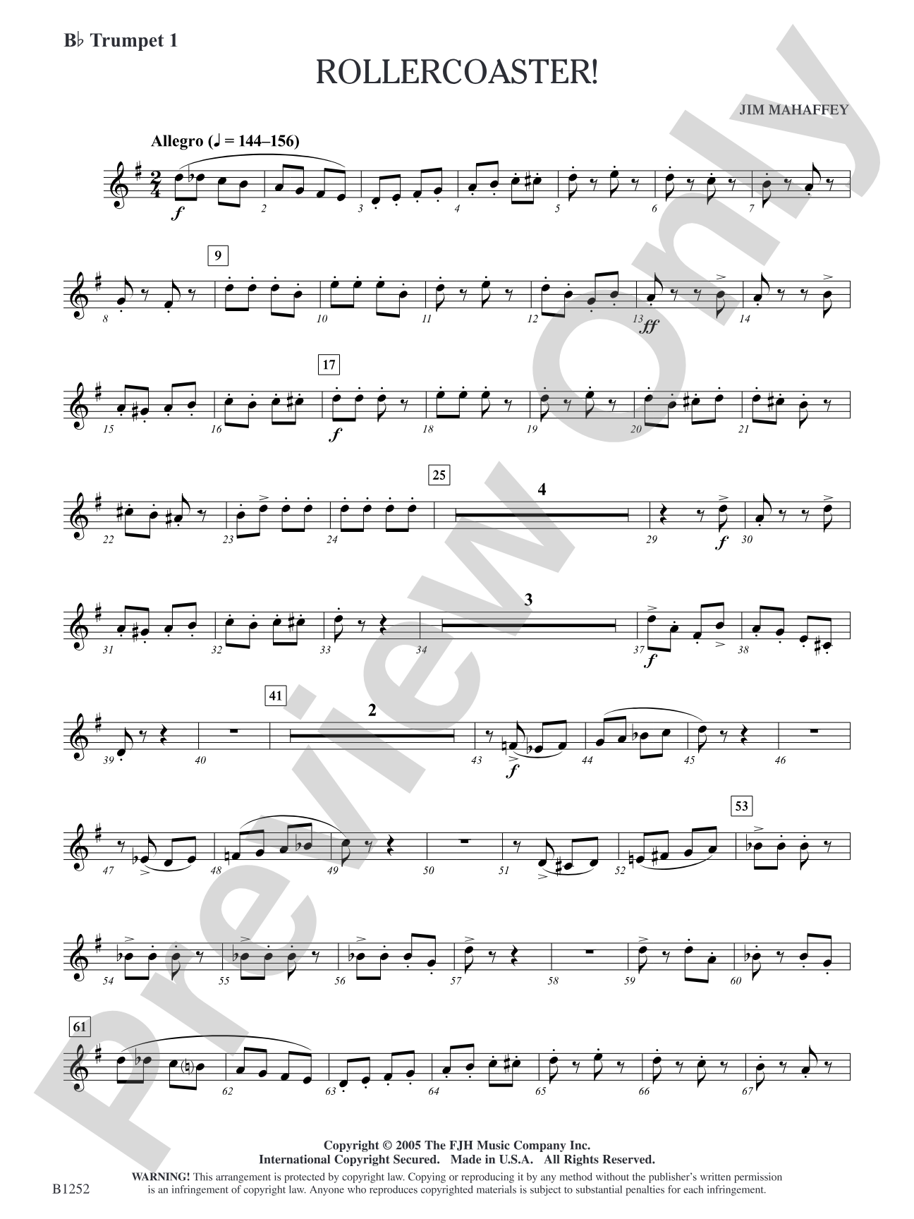 Rollercoaster!: B-flat Trumpet 1