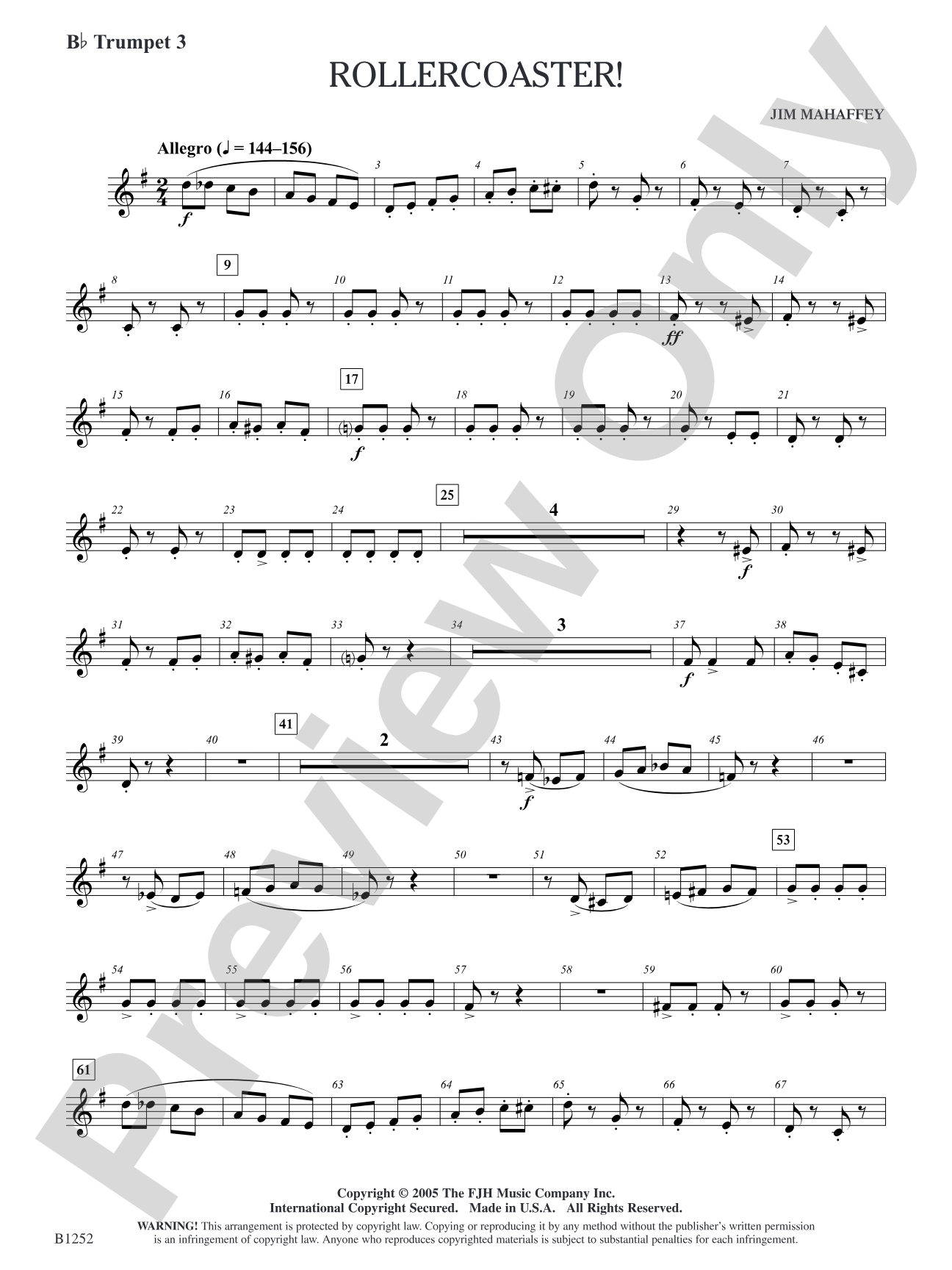 Rollercoaster!: B-flat Trumpet 3