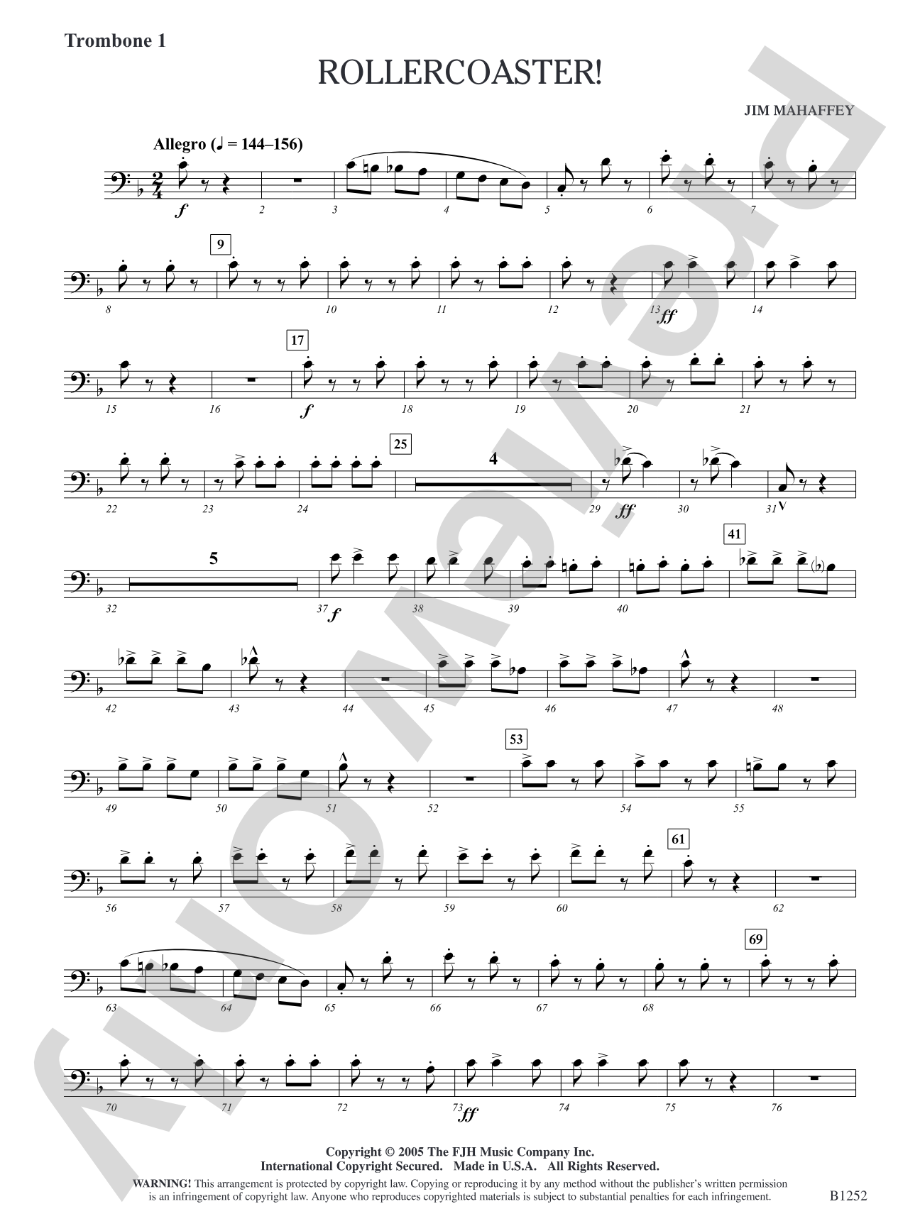 Rollercoaster!: Trombone 1