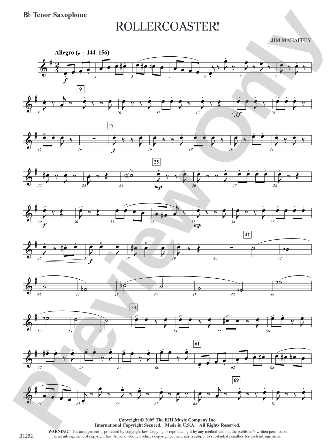 Rollercoaster!: B-flat Tenor Saxophone