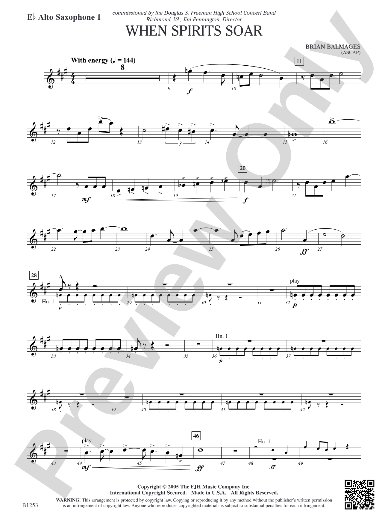 When Spirits Soar: E-flat Alto Saxophone 1