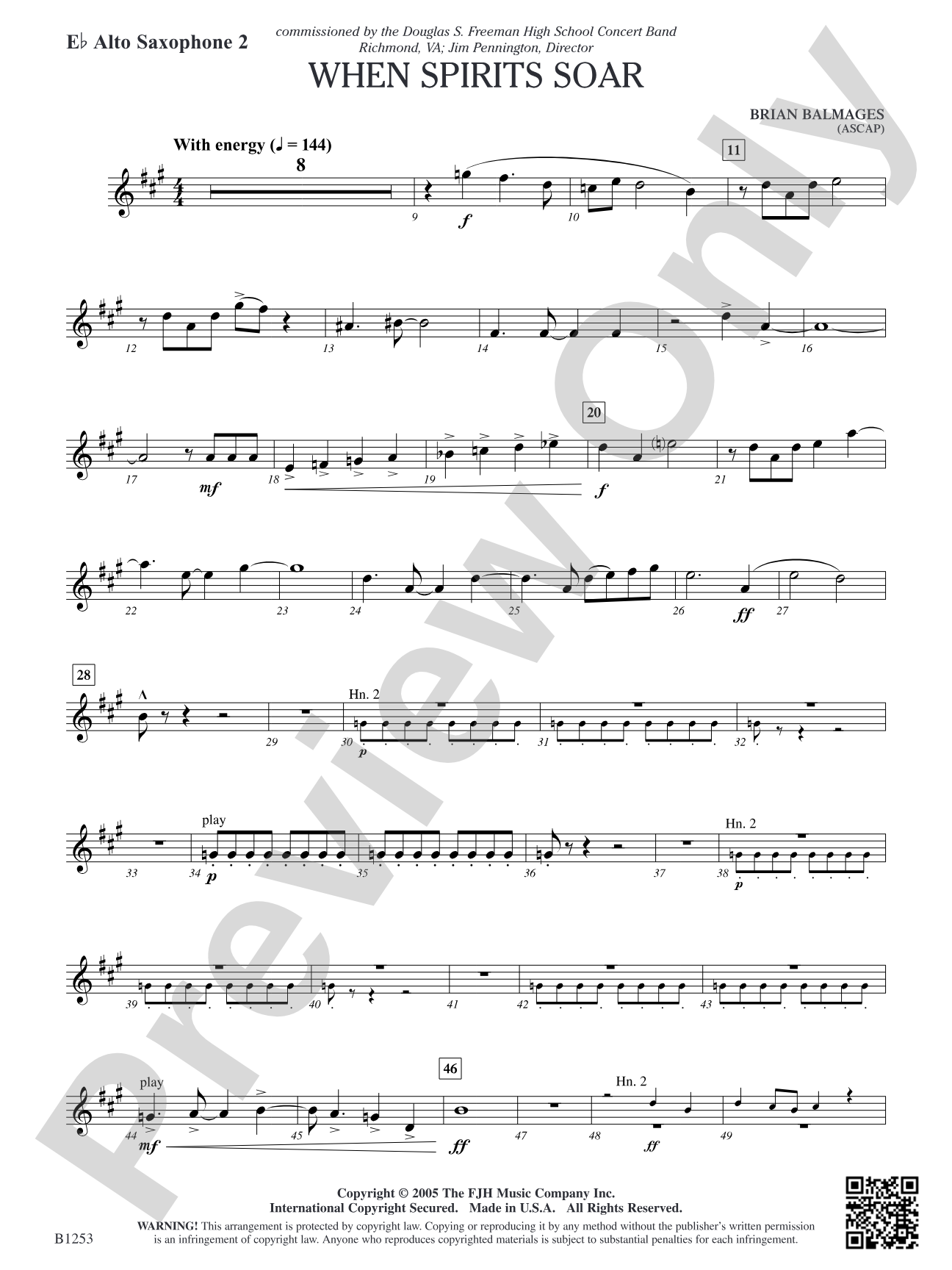 When Spirits Soar: E-flat Alto Saxophone 2