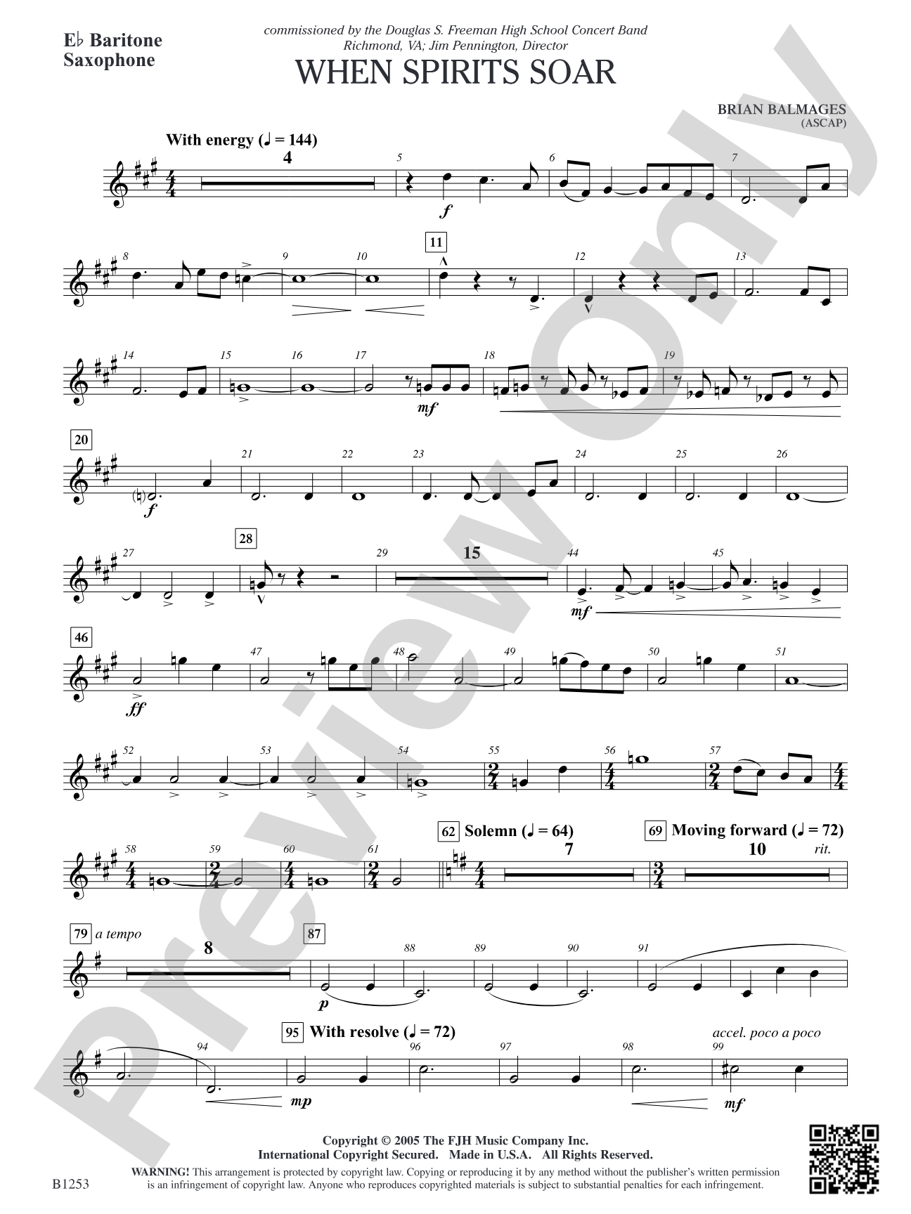 When Spirits Soar: E-flat Baritone Saxophone