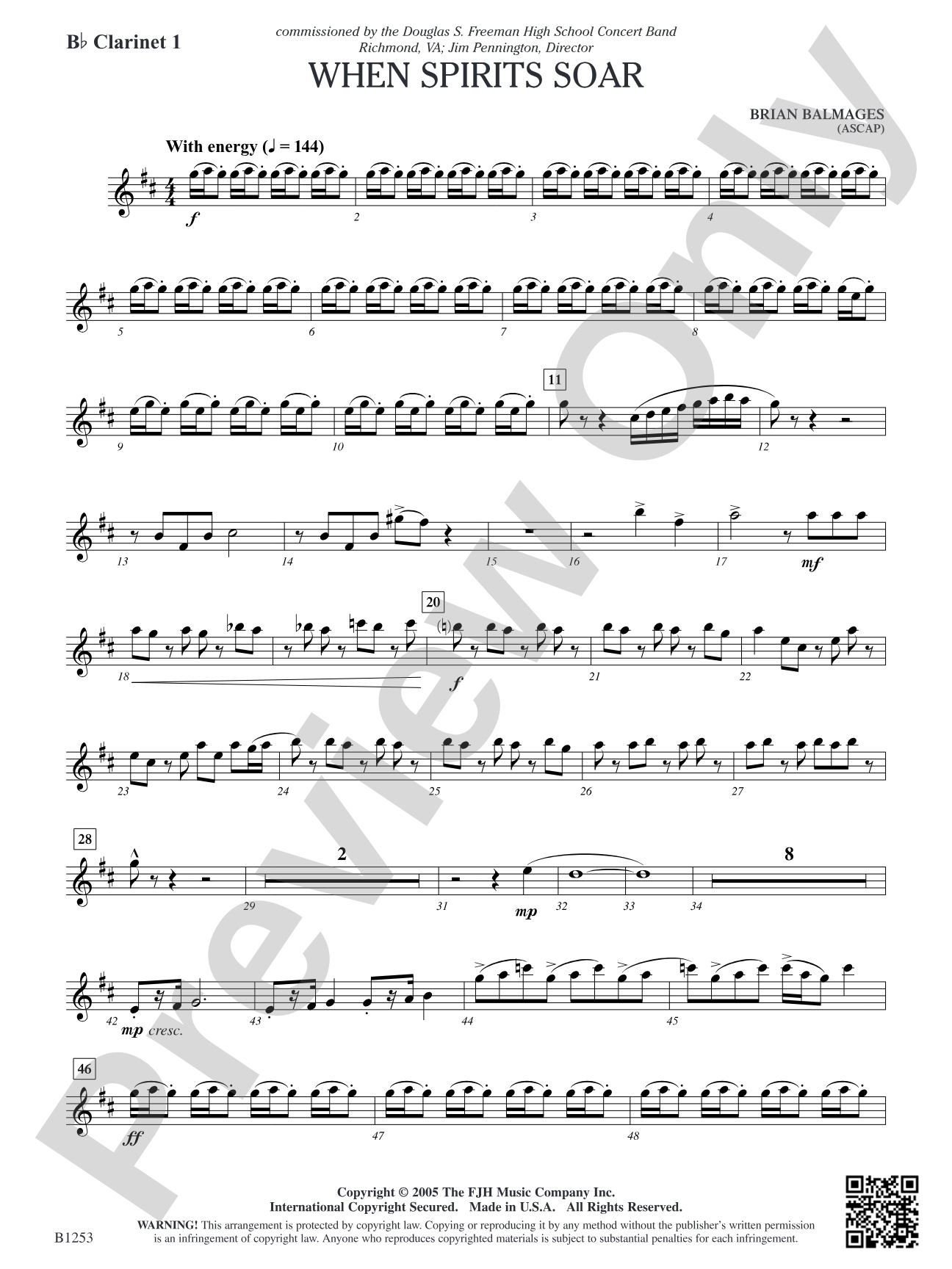 When Spirits Soar: B-flat Clarinet 1