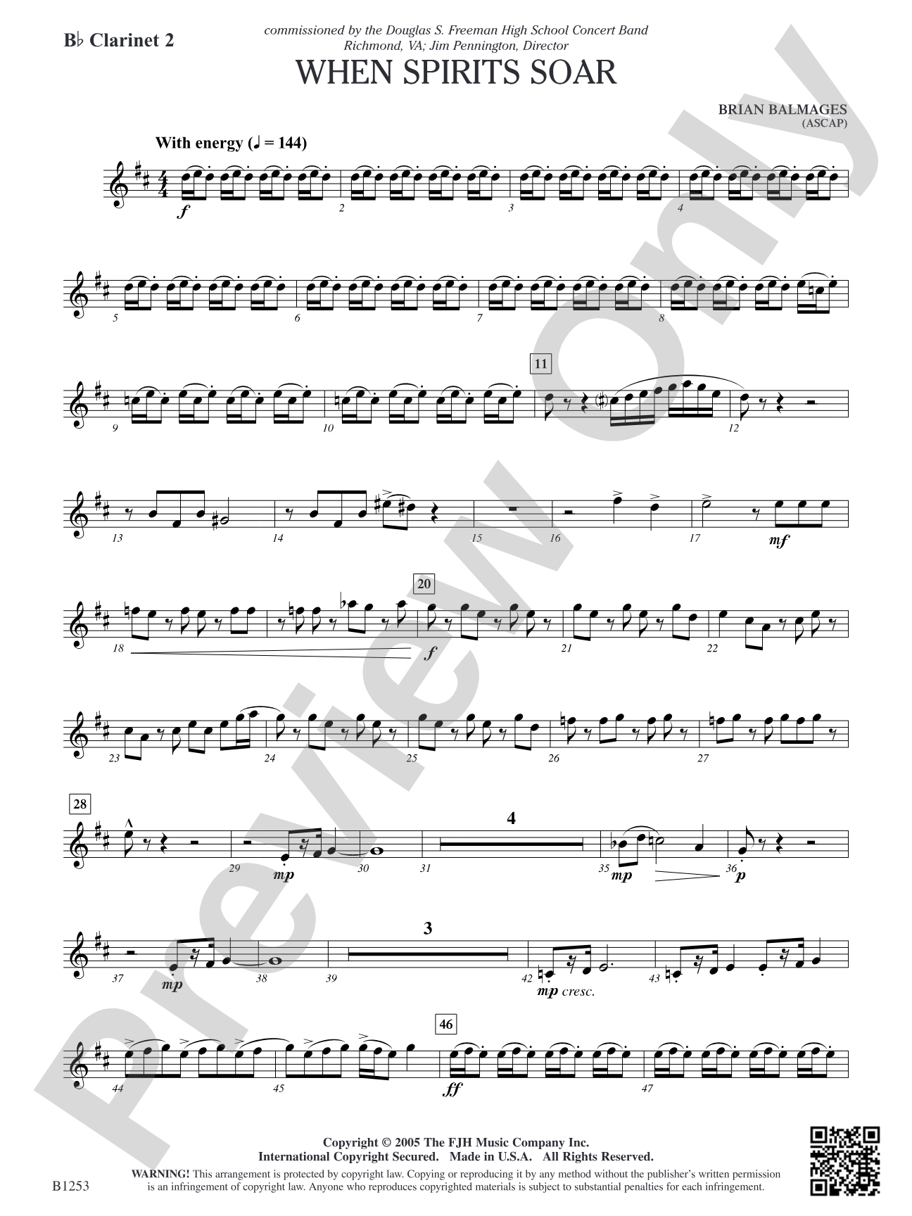 When Spirits Soar: B-flat Clarinet 2