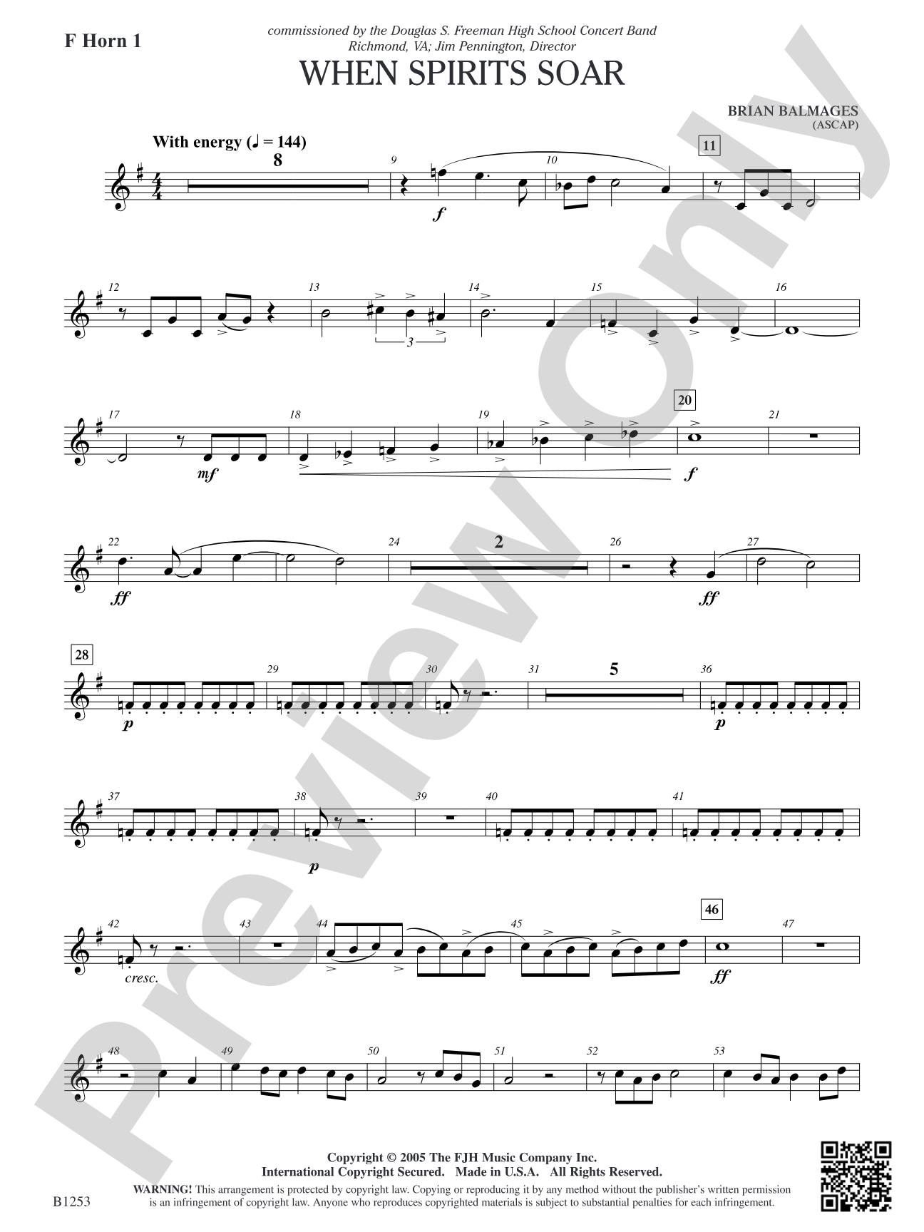 When Spirits Soar: F Horn 1