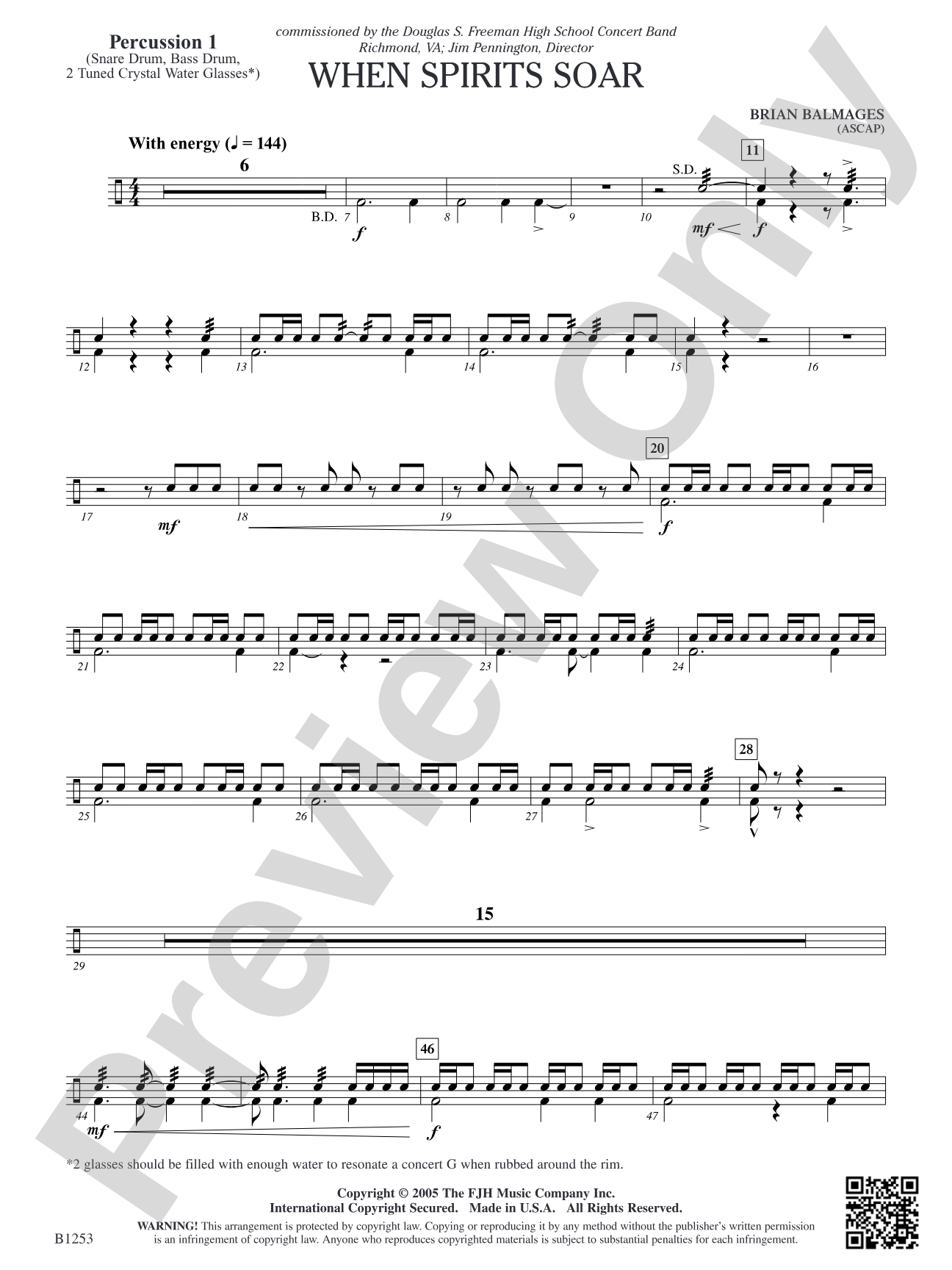 When Spirits Soar: Percussion 1
