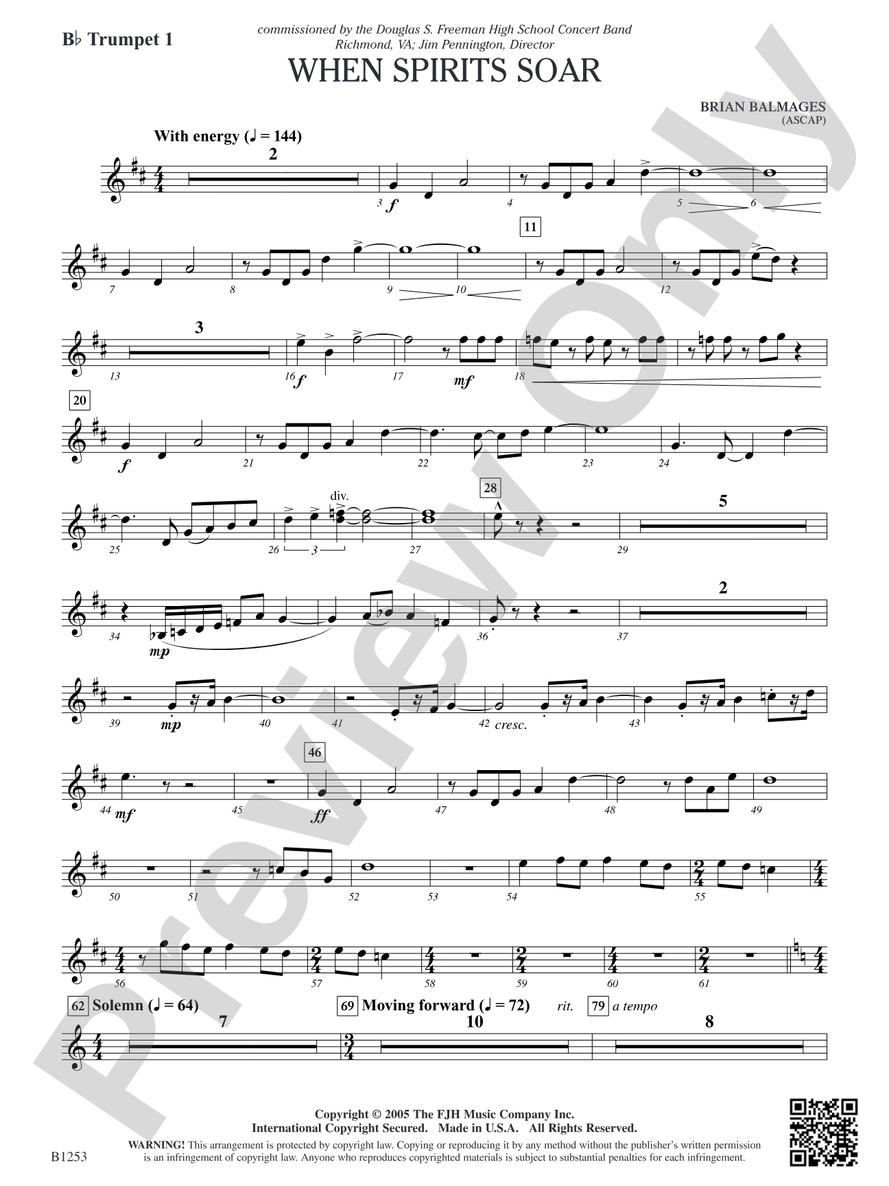 When Spirits Soar: B-flat Trumpet 1