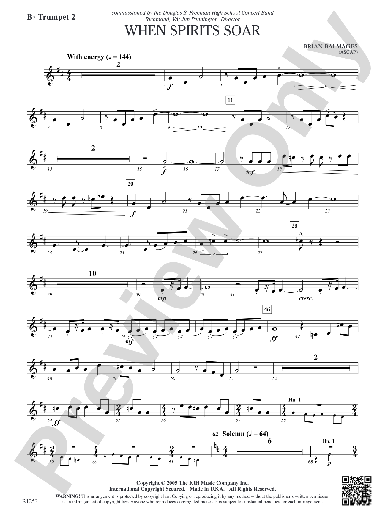 When Spirits Soar: B-flat Trumpet 2