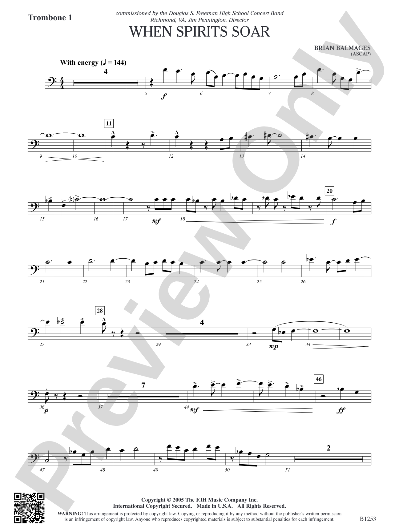 When Spirits Soar: Trombone 1