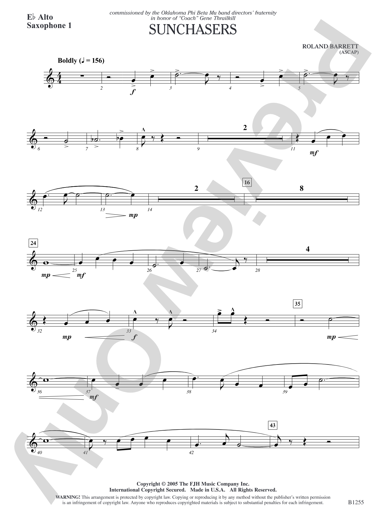 Sunchasers: E-flat Alto Saxophone 1