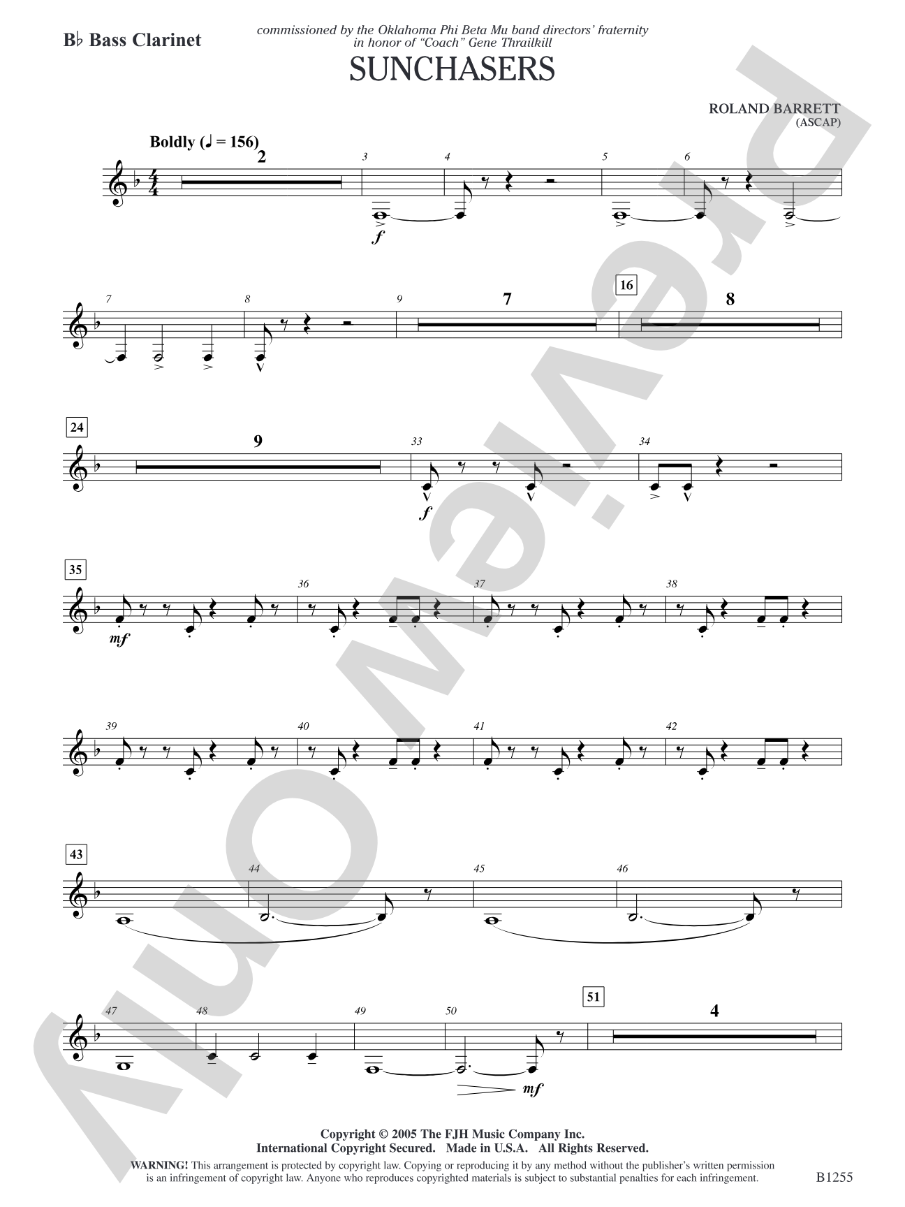 Sunchasers: B-flat Bass Clarinet