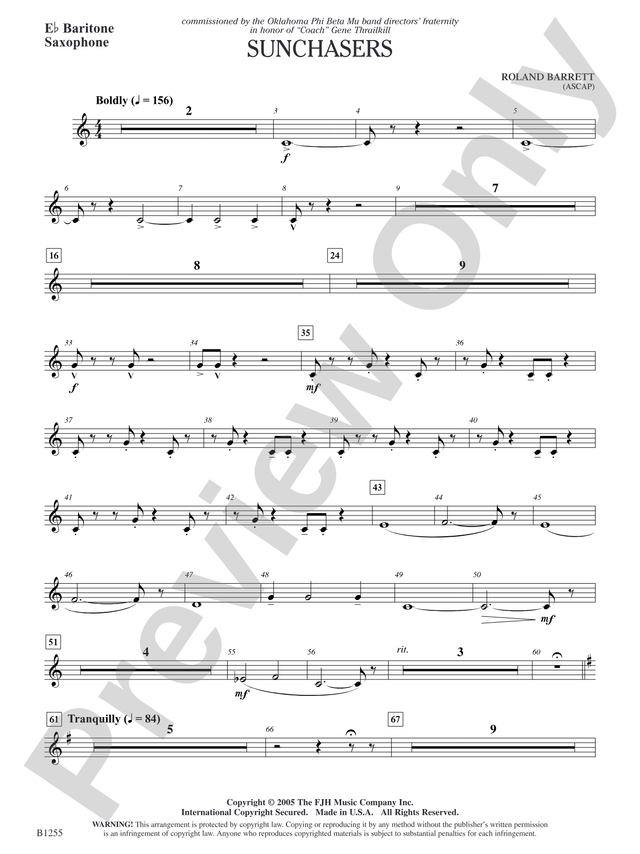 Sunchasers: E-flat Baritone Saxophone